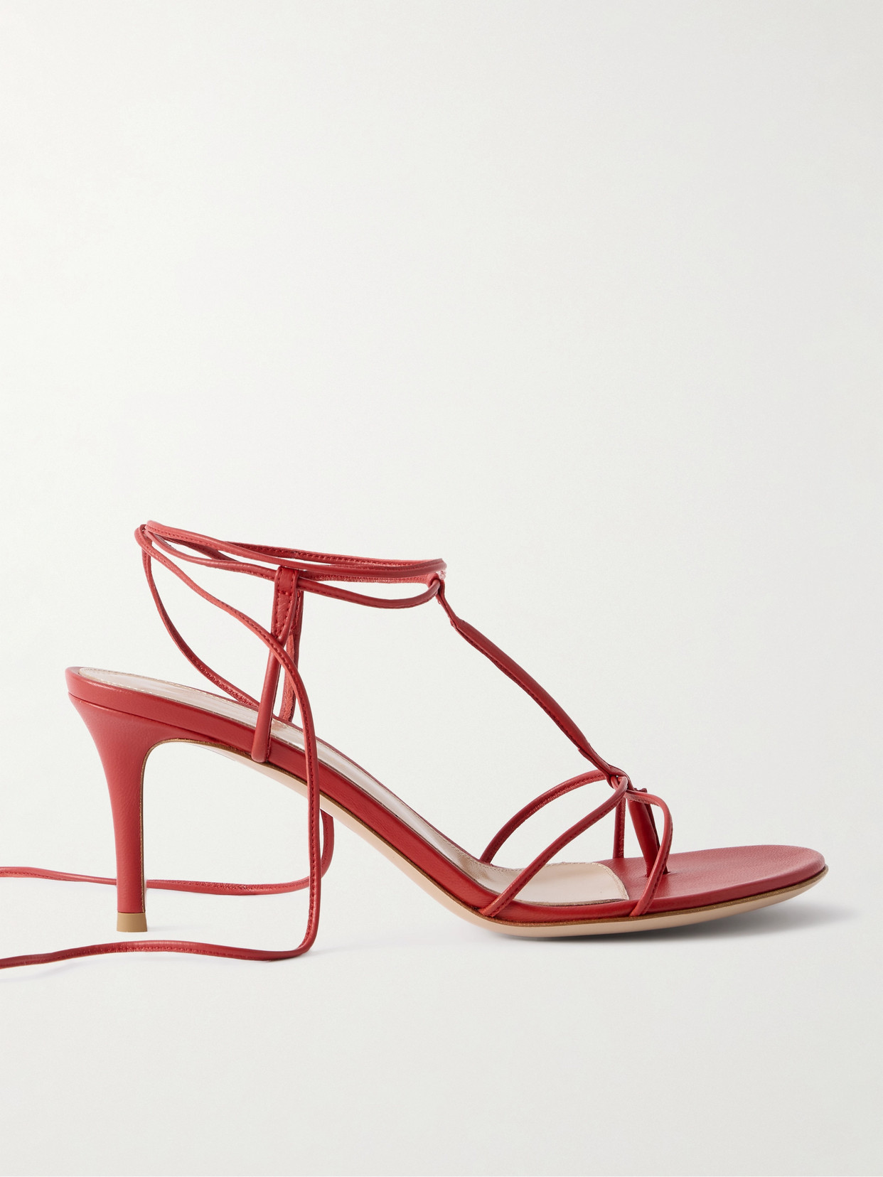 Gianvito Rossi 70 Leather Sandals In Red