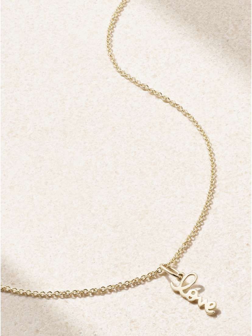 Sydney Evan Tiny Pure Love 14-karat Gold Necklace
