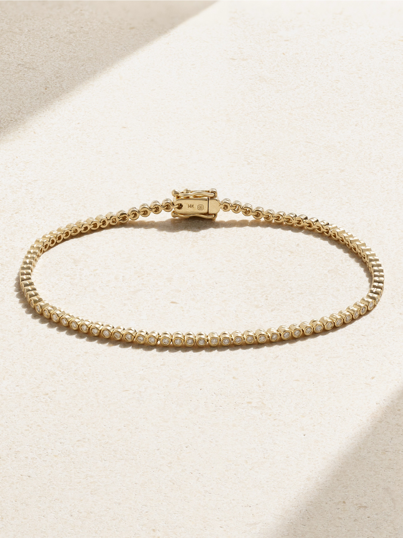 Eternity 14-karat gold diamond bracelet