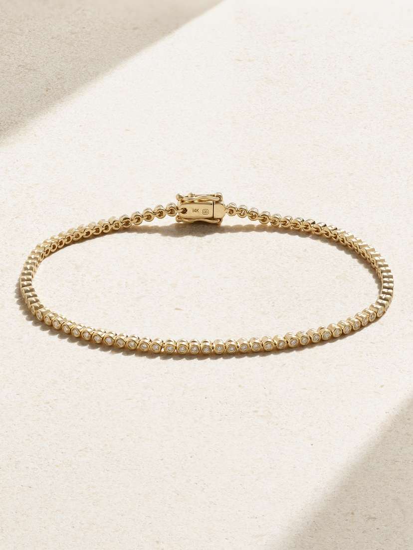 Sydney Evan Eternity 14-karat Gold Diamond Bracelet