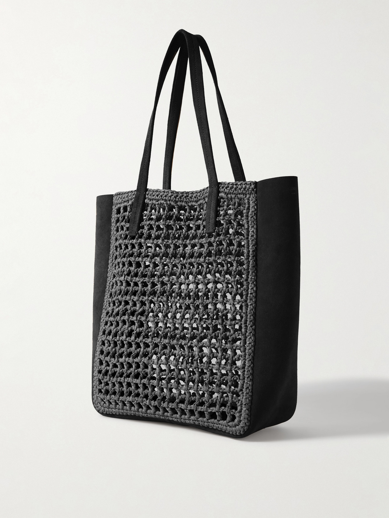 Khaite Zoe Small Leather And Raffia Tote