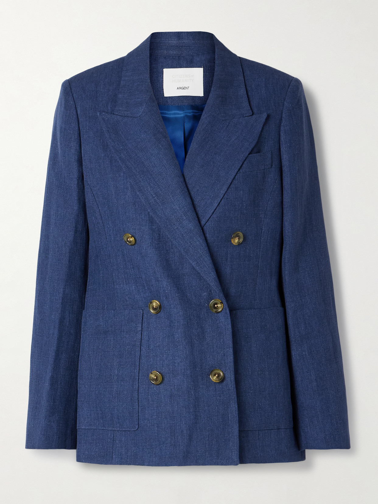 Citizens Of Humanity + Argent Chelsea Double-breasted Linen Blazer