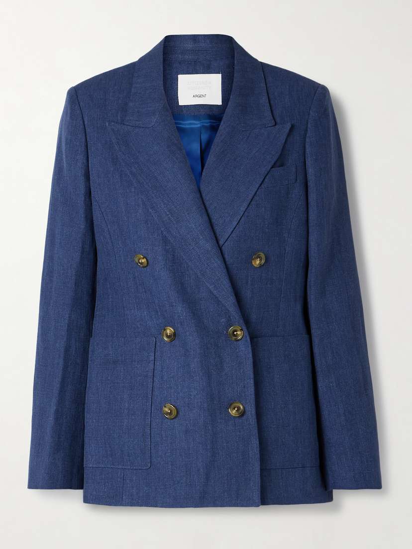 Citizens of Humanity + Argent Chelsea Double-breasted Linen Blazer