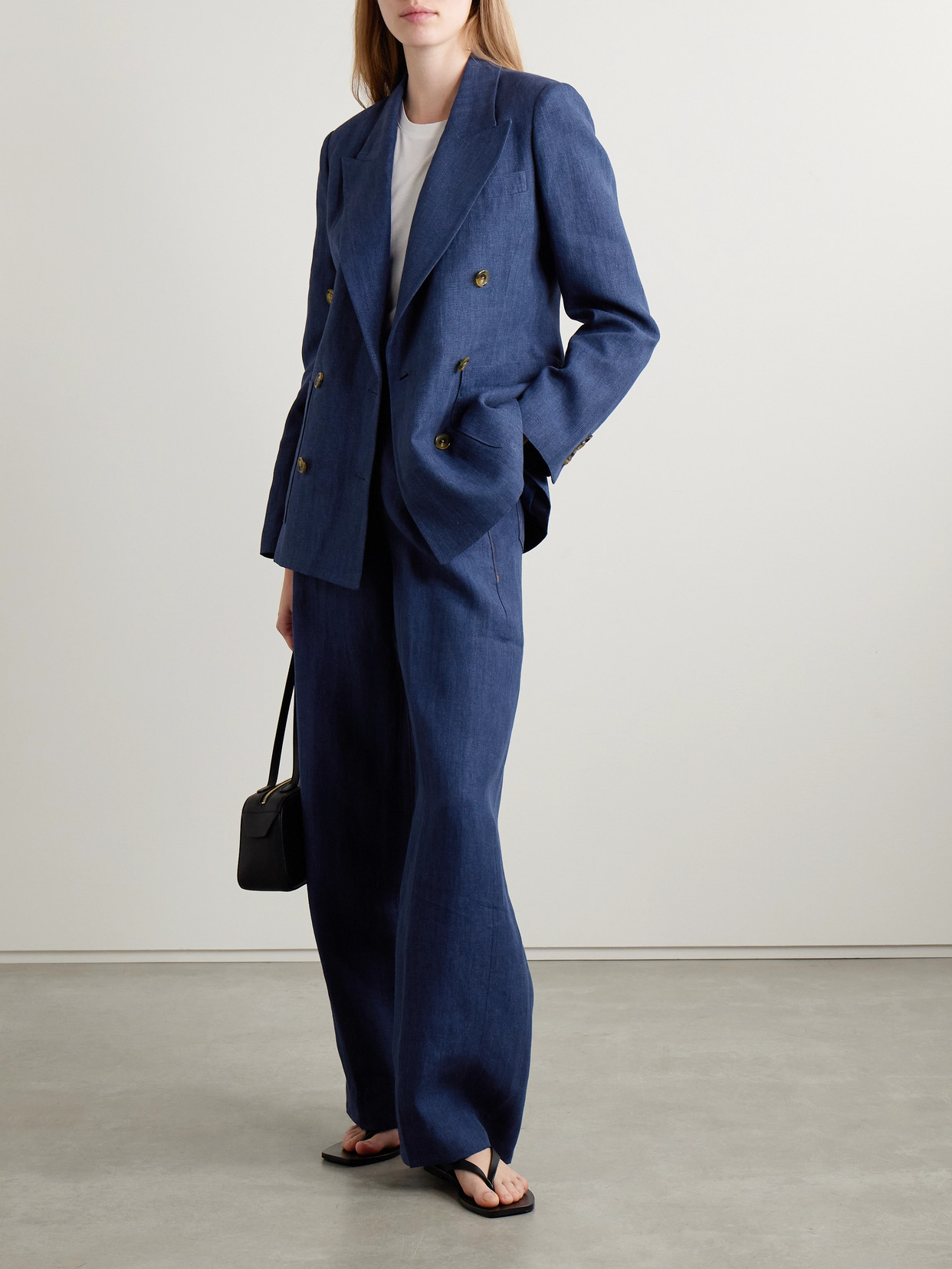 Citizen Of Humanity + Argent Chelsea Double-breasted Linen Blazer