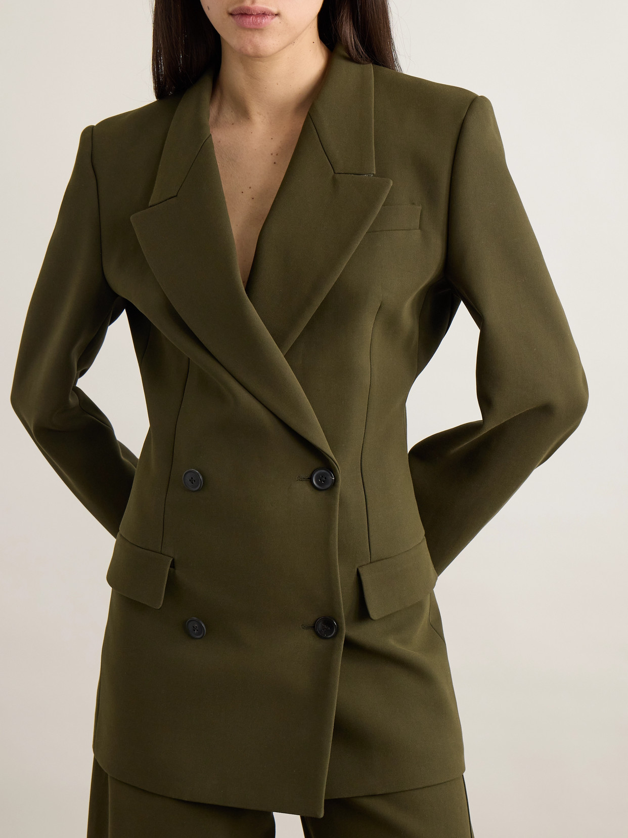 Alaïa Double-breasted Cotton-twill Blazer
