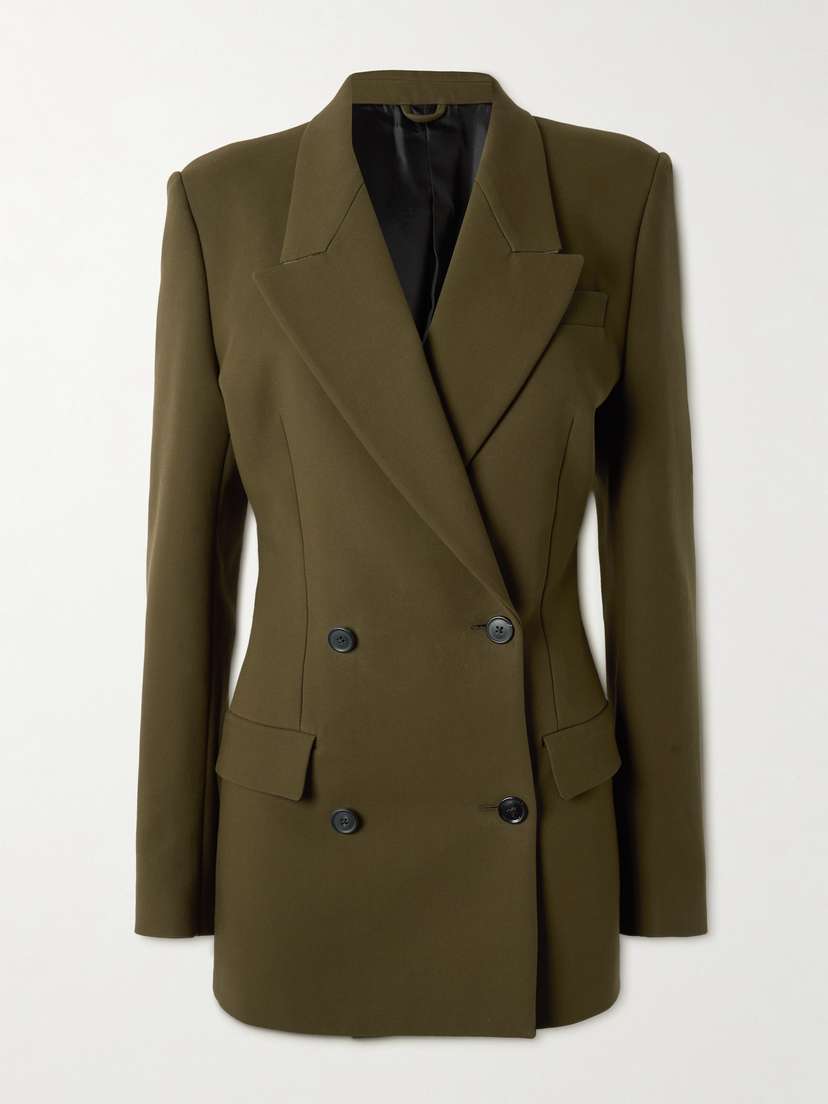Alaïa — Double-breasted cotton-twill blazer