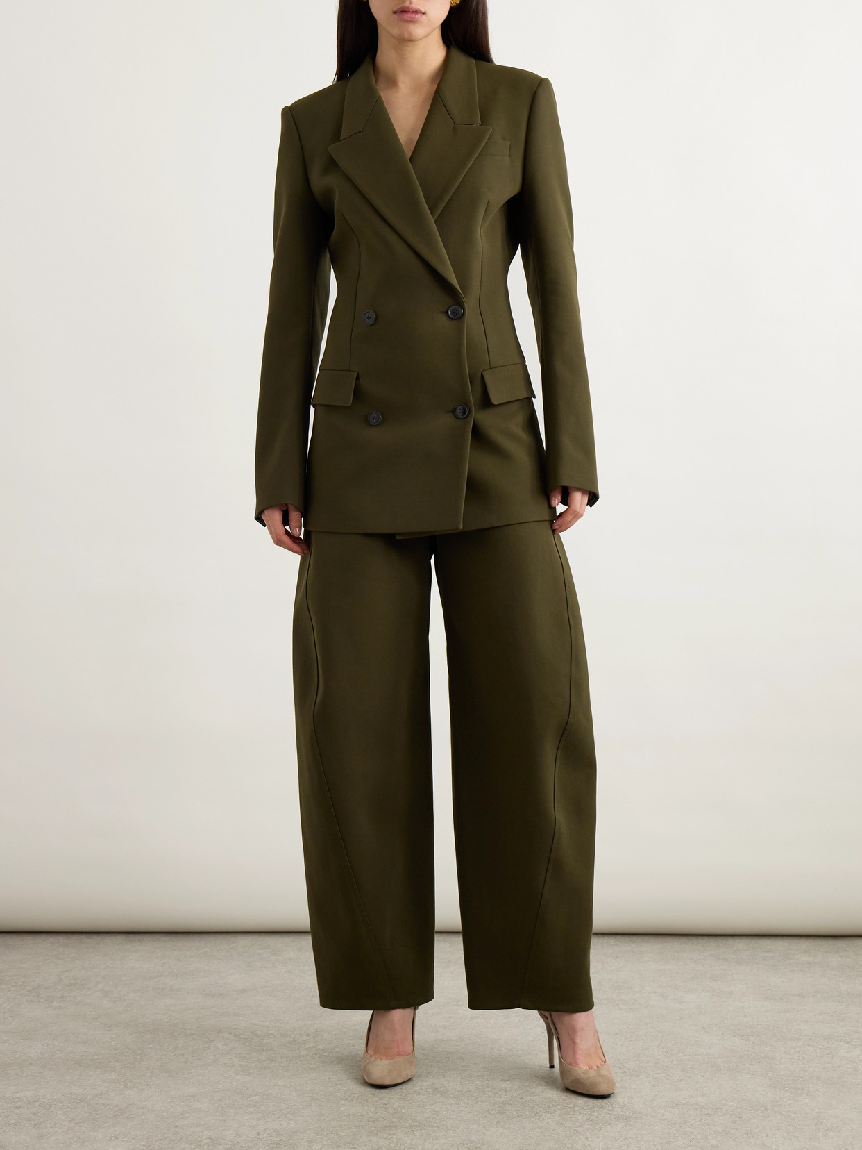 Alaïa Double-breasted Cotton-twill Blazer