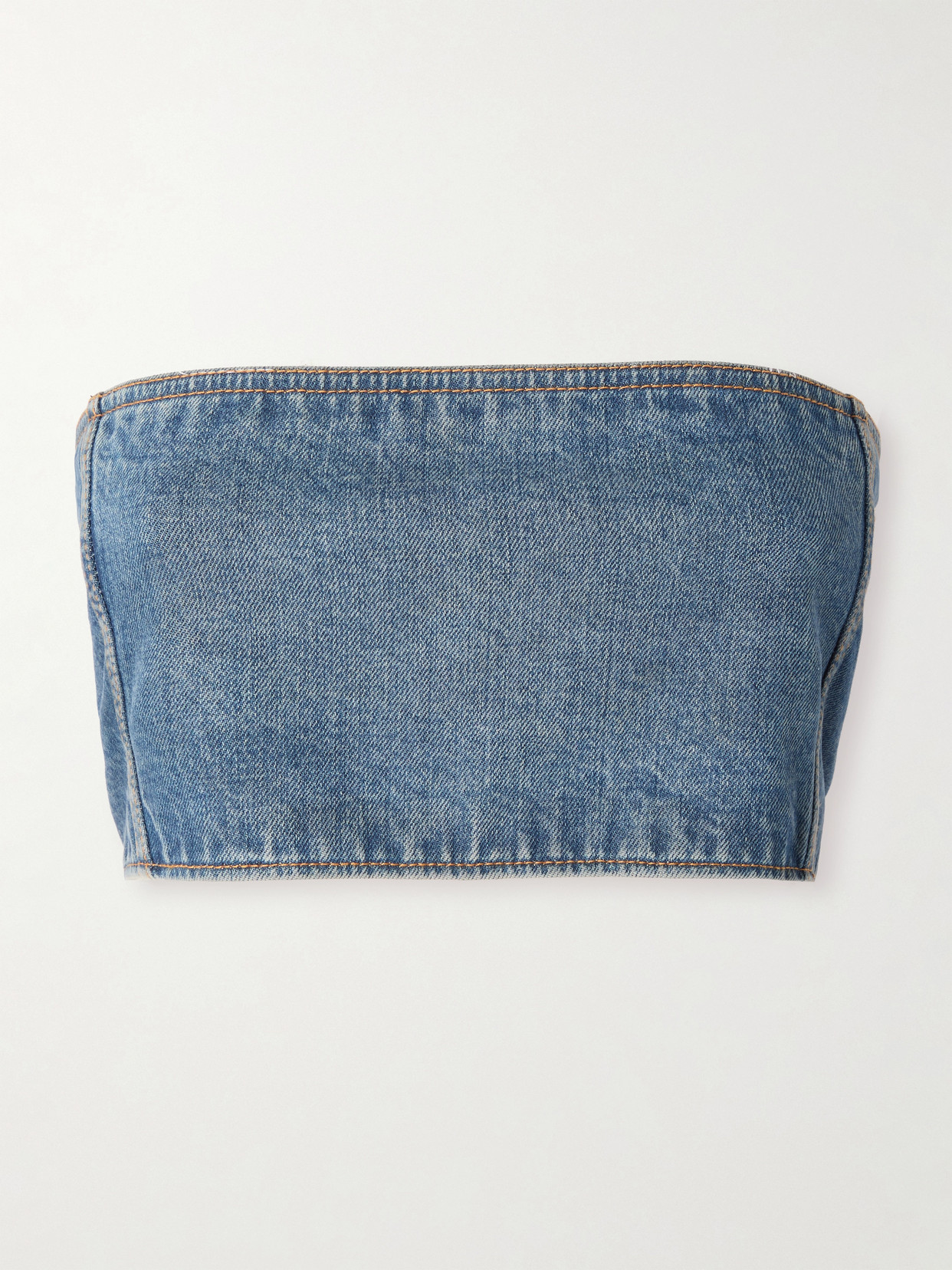 Alaïa Denim Bustier Top