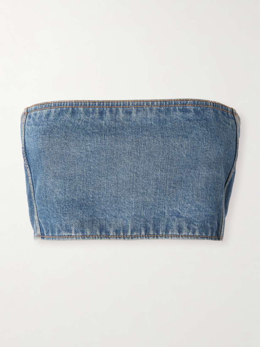 Alaïa Denim Bustier Top