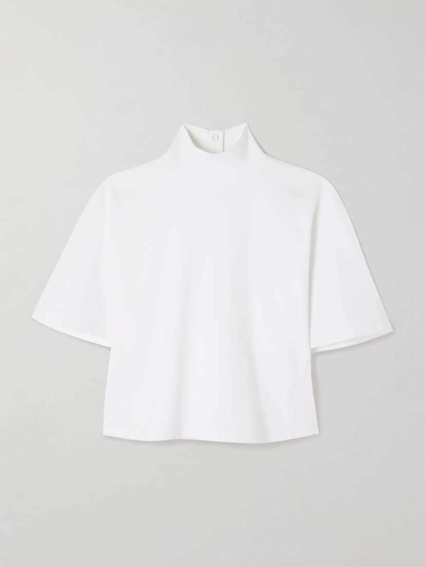 Alaïa Cropped Cotton-jersey Turtleneck T-shirt