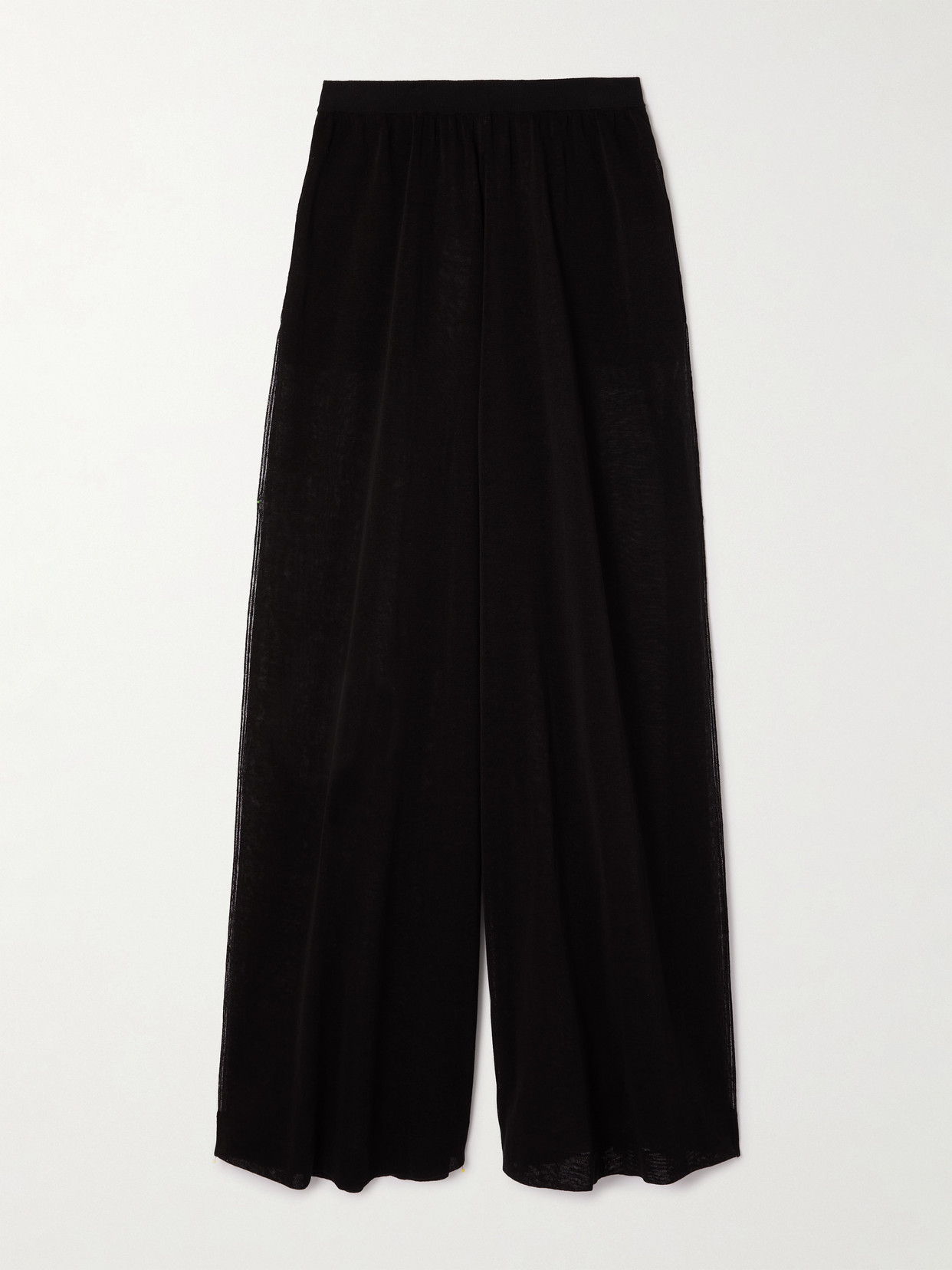 Alaïa Linen And Silk-blend Wide-leg Pants In Black