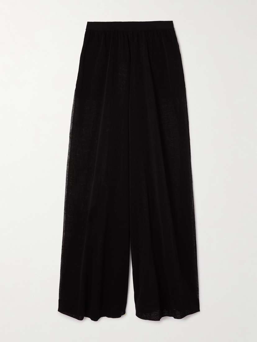 Alaïa Linen And Silk-blend Wide-leg Pants