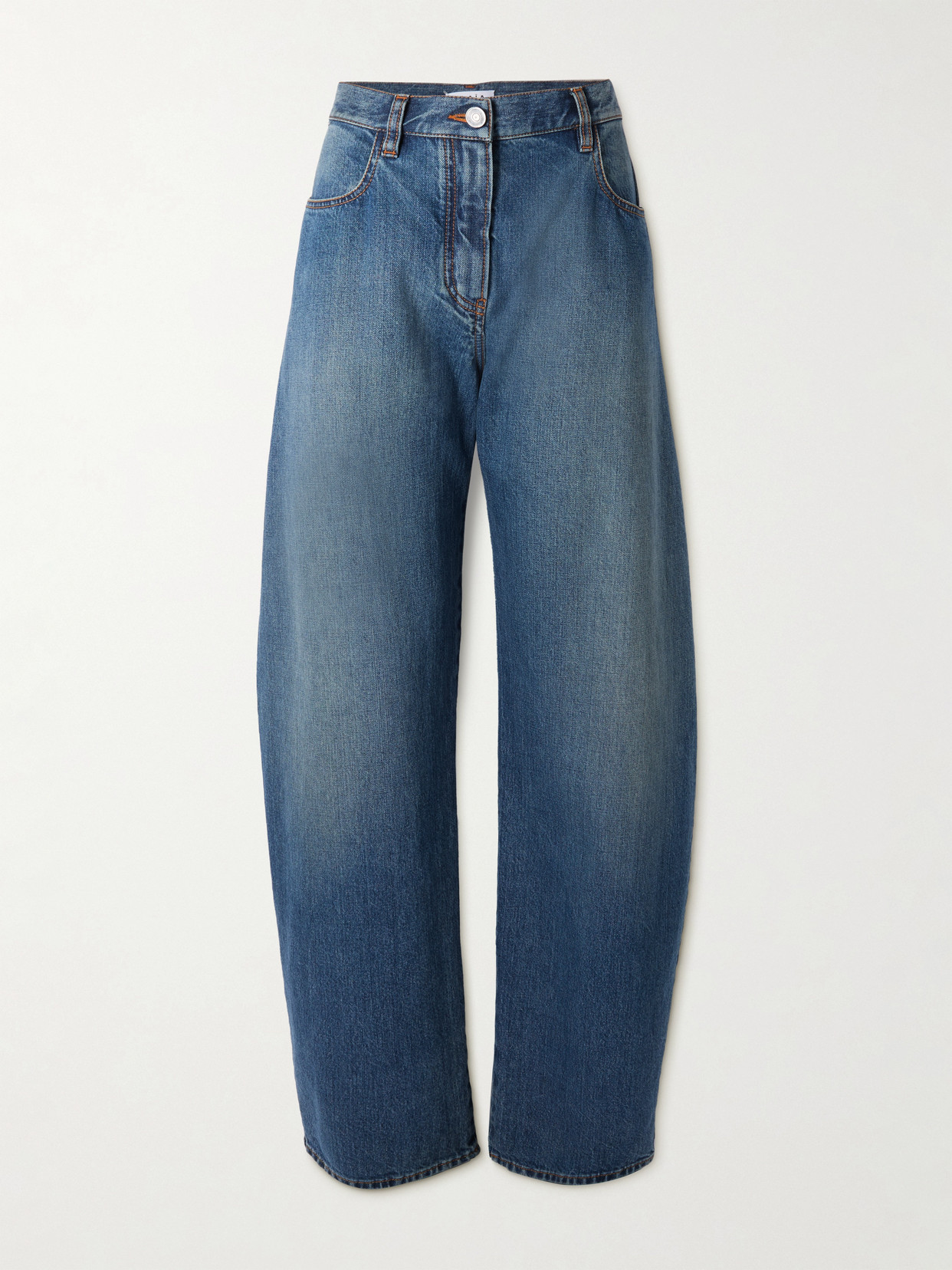 Alaïa Low-rise Barrel-leg Jeans In Blue