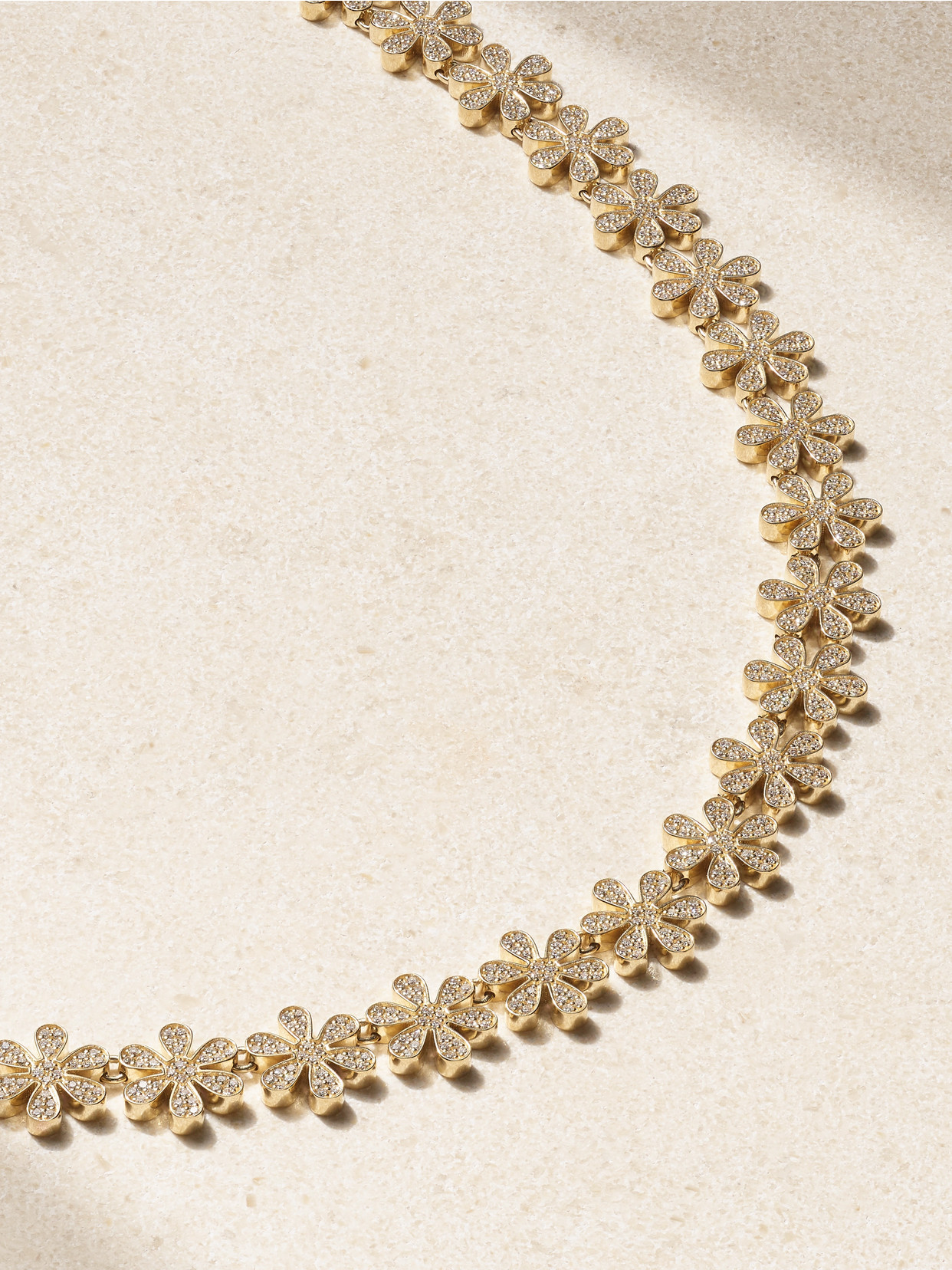 Sydney Evan Daisy Eternity 14-karat Gold Diamond Necklace In Gold