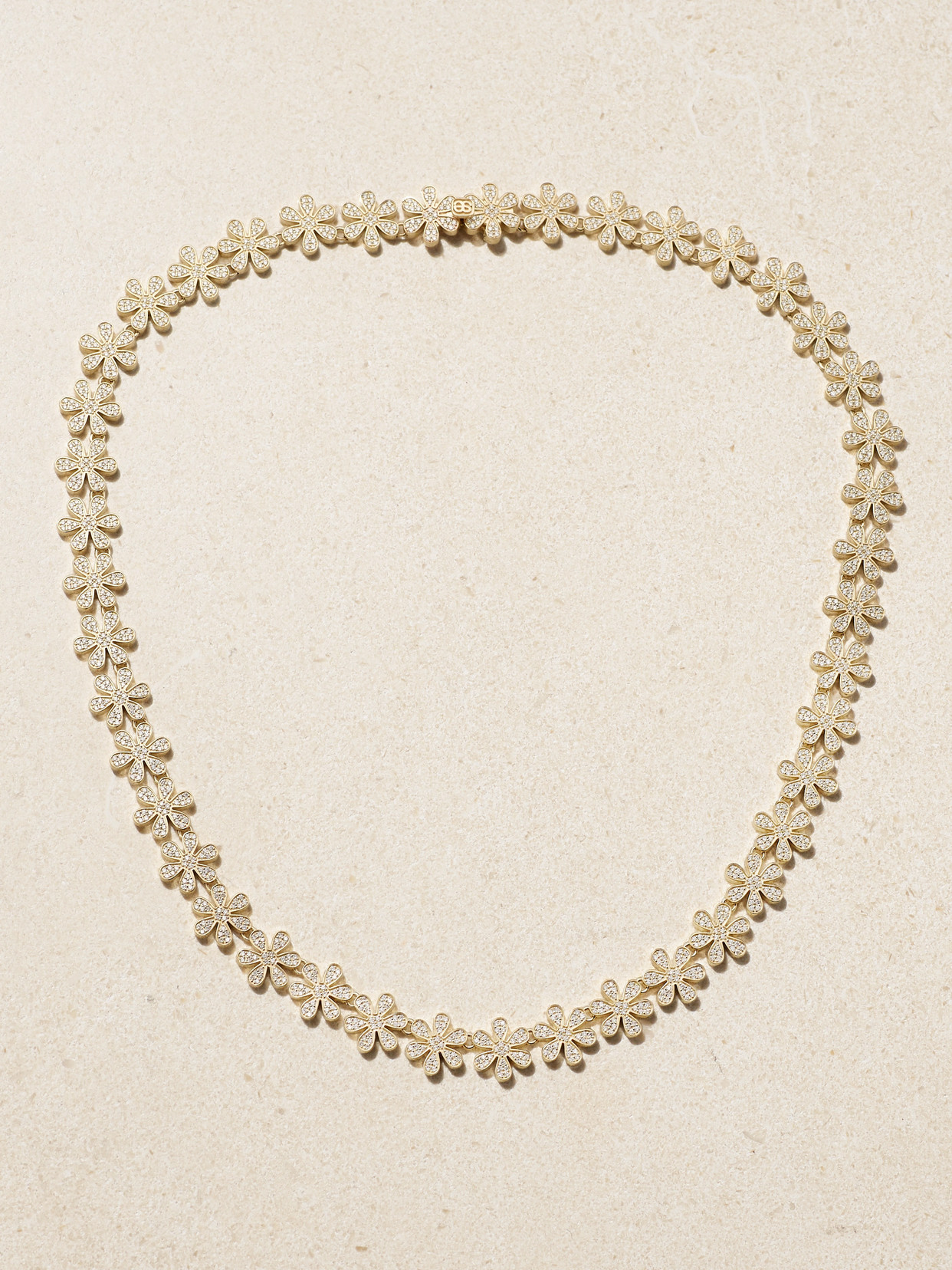 Sydney Evan Daisy Eternity 14-karat Gold Diamond Necklace