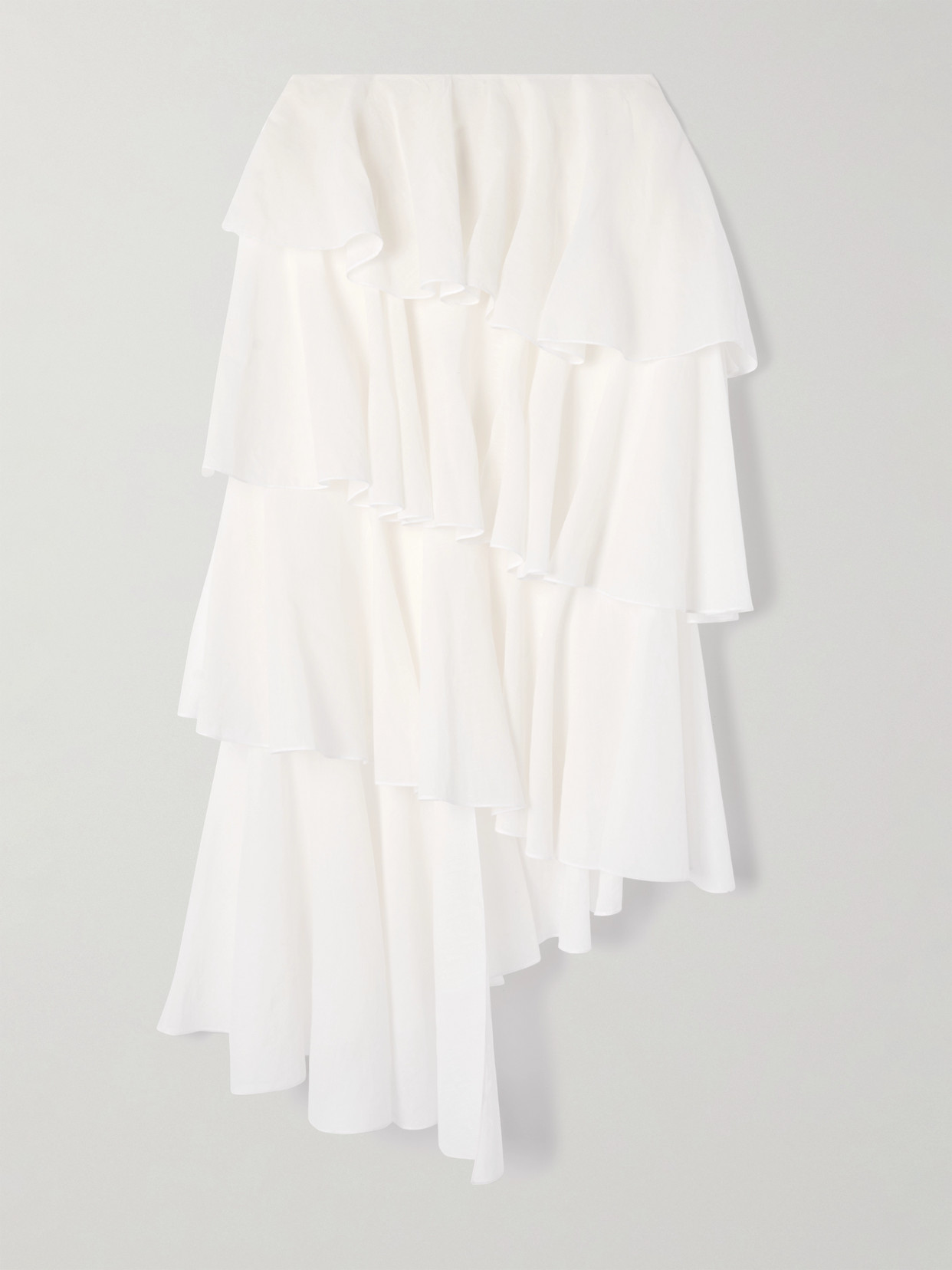 Alaïa Tiered Asymmetric Cotton Midi Skirt