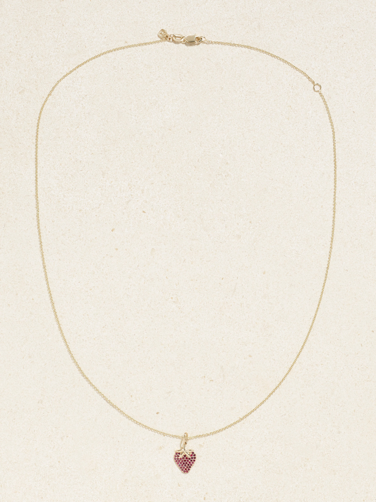 Sydney Evan Strawberry 14-karat Gold Ruby Necklace