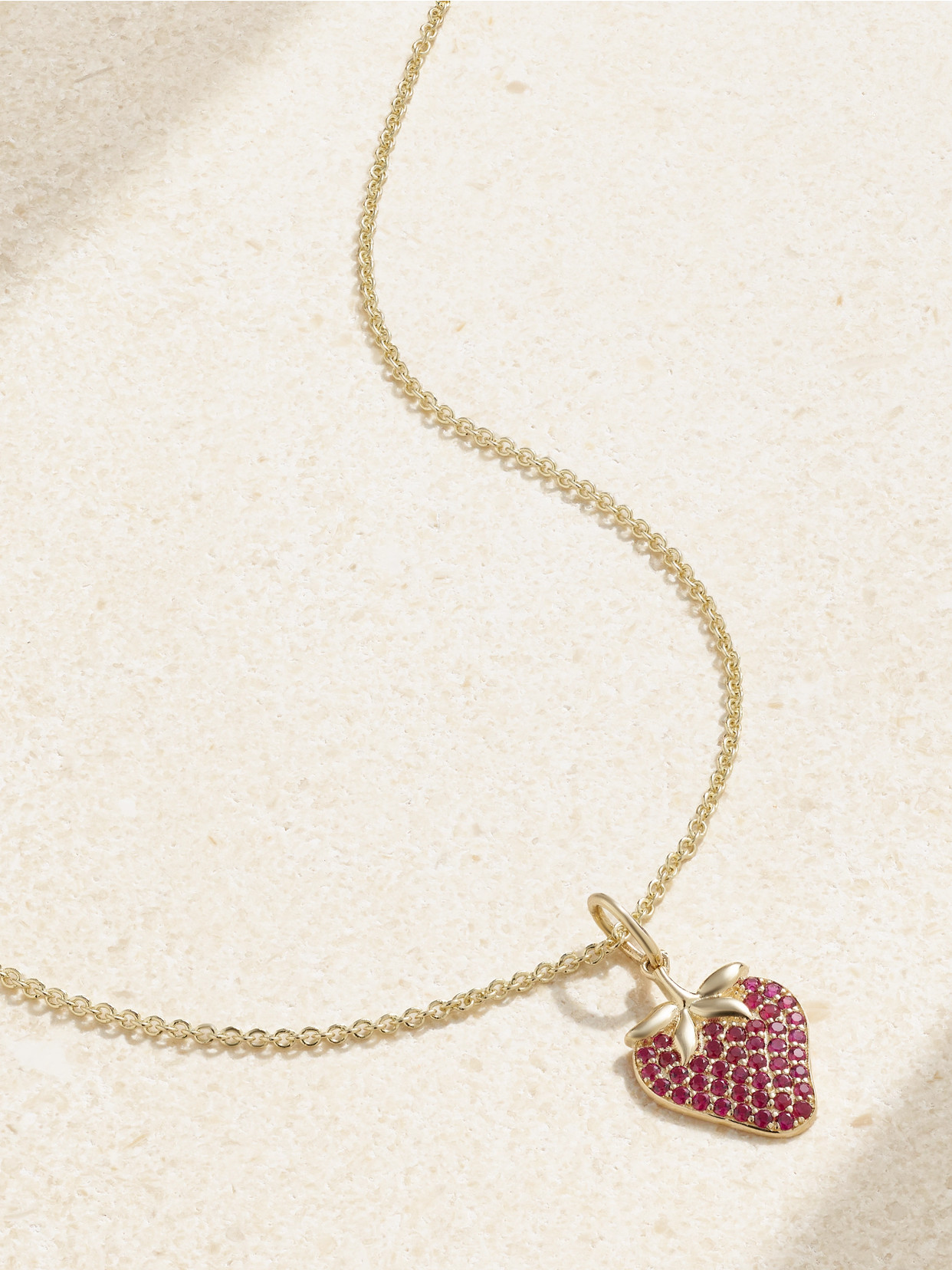 Sydney Evan - Strawberry 14-karat Gold Ruby Necklace - One size