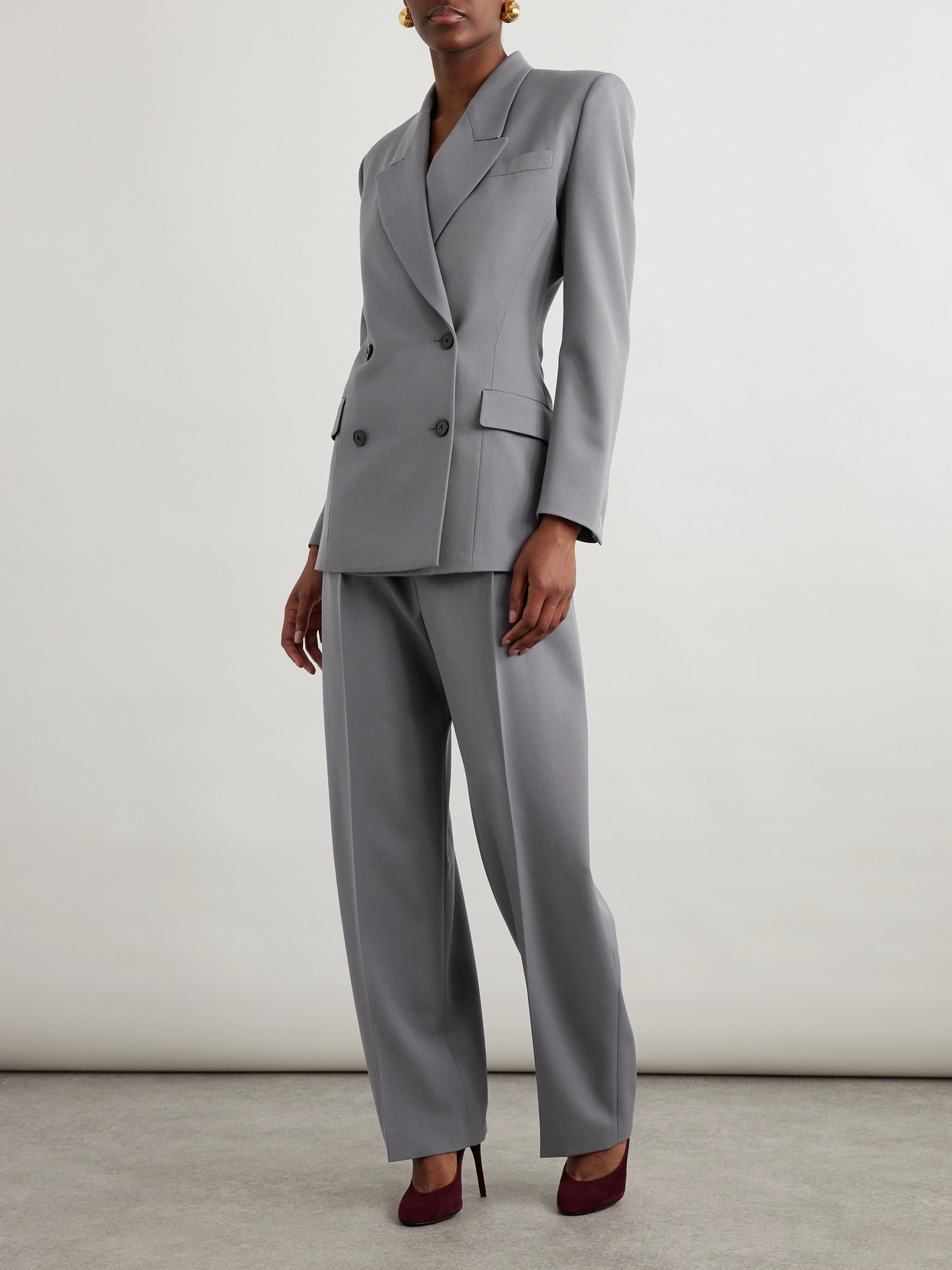 Alaïa Capri Pleated Wool-gabardine Straight-leg Pants
