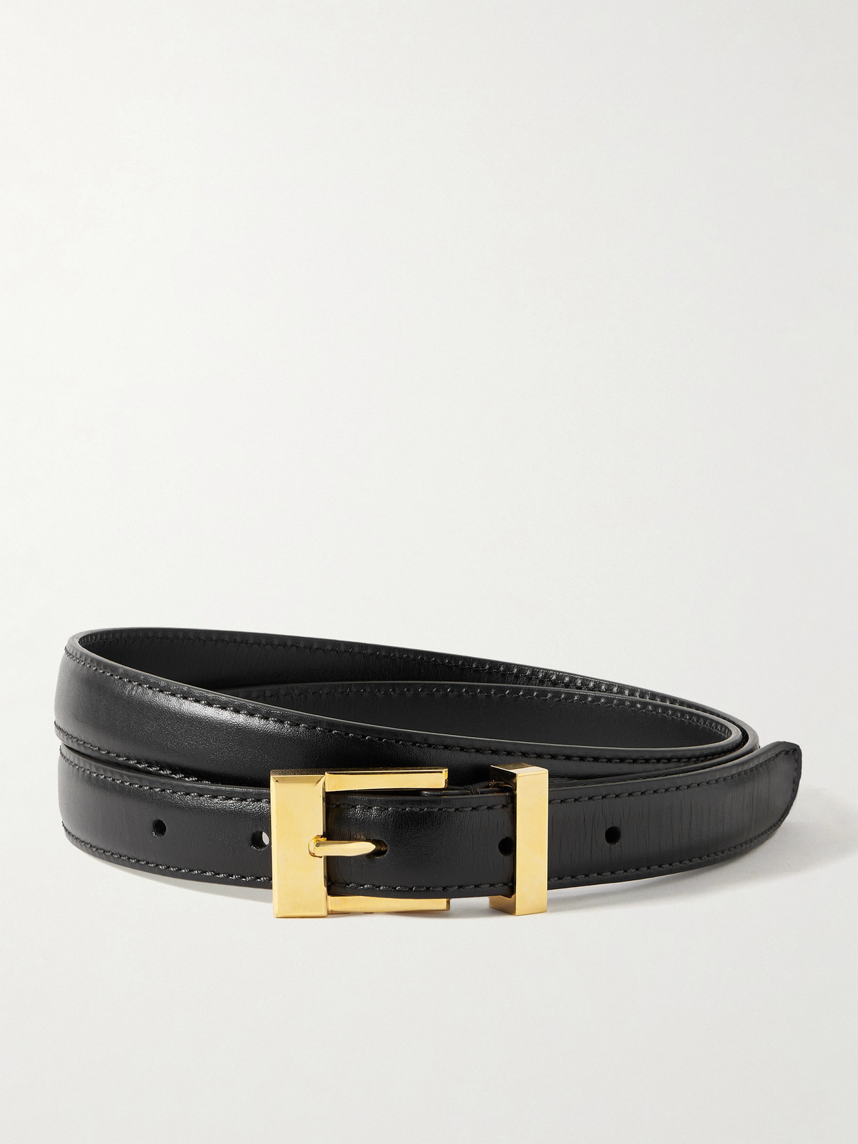 Khaite Manhattan Leather Gold-tone Buckle Belt