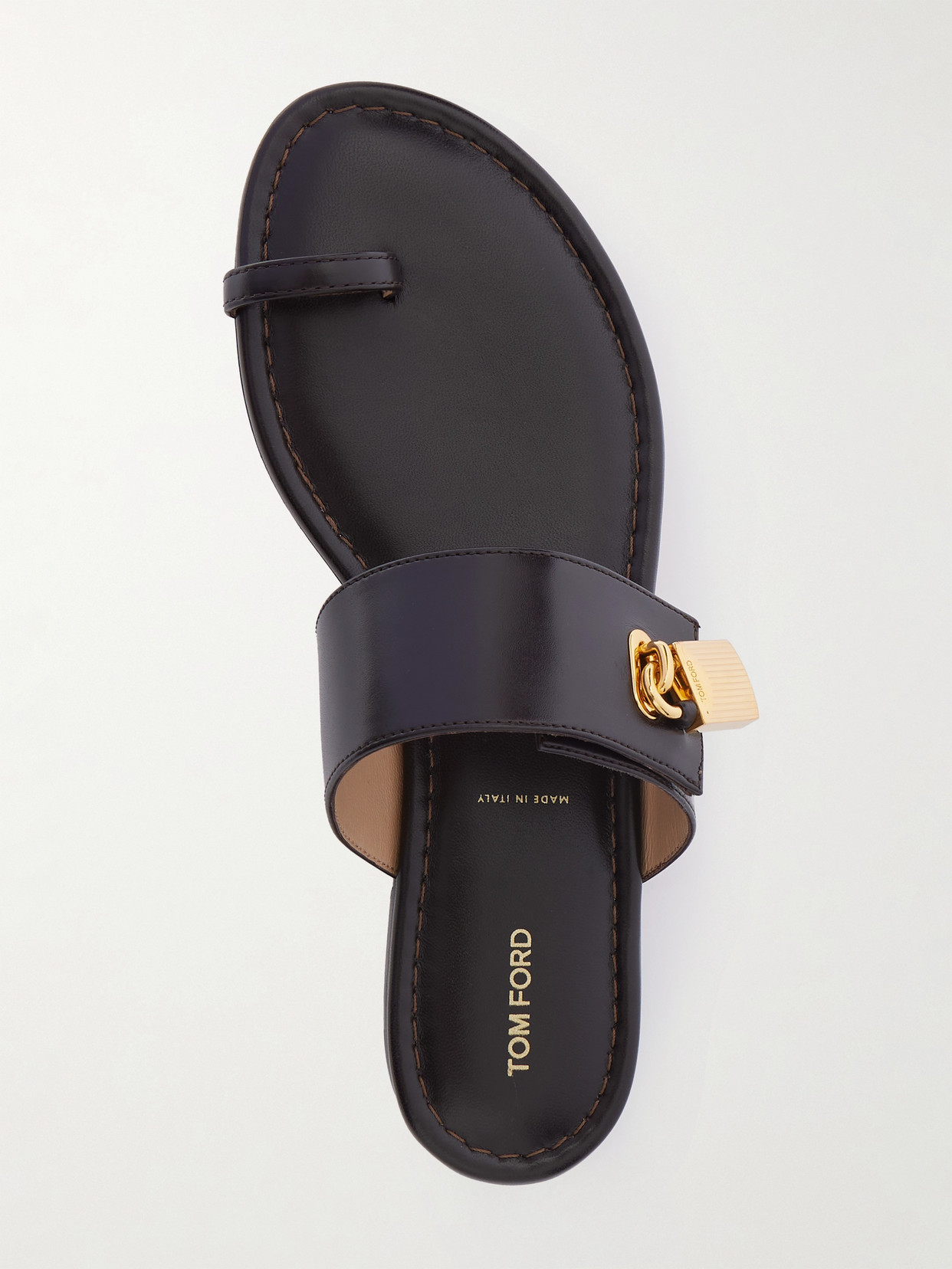 TOM FORD EMBELLISHED LEATHER FLATS