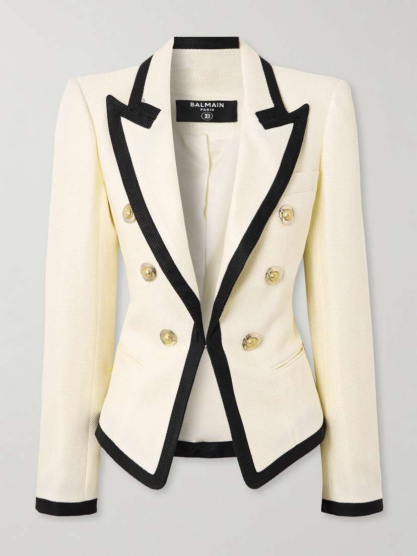 Balmain Button-embellished Woven Blazer