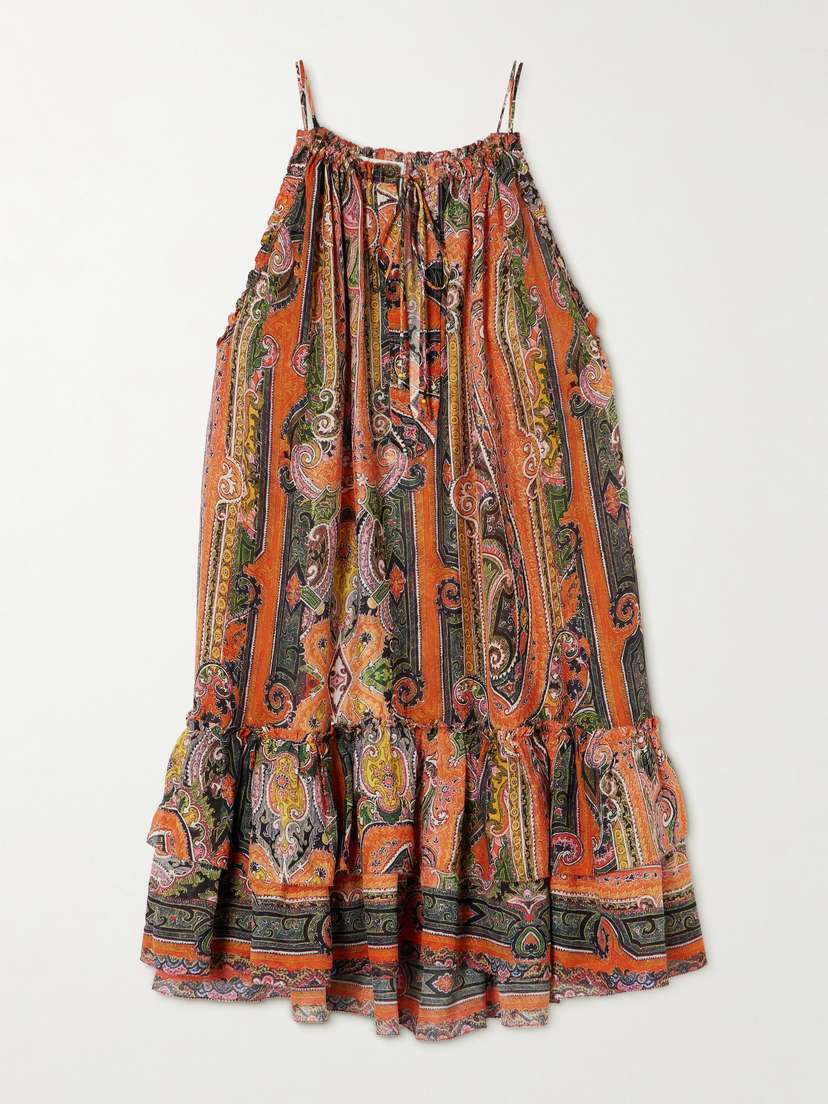 Isabel Marant Milnea Tiered Printed Silk-voile Mini Dress