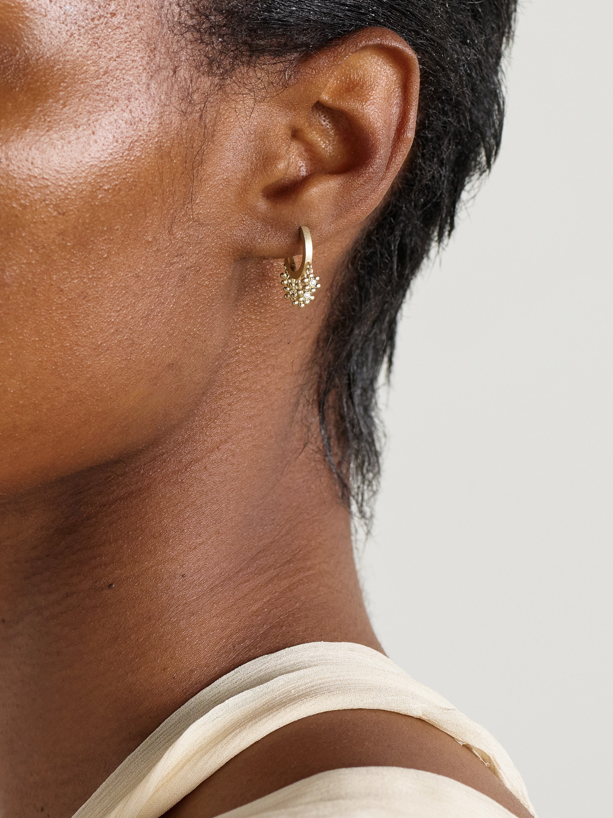 Sydney Evan Daisy 14-karat Gold Diamond Hoop Earrings
