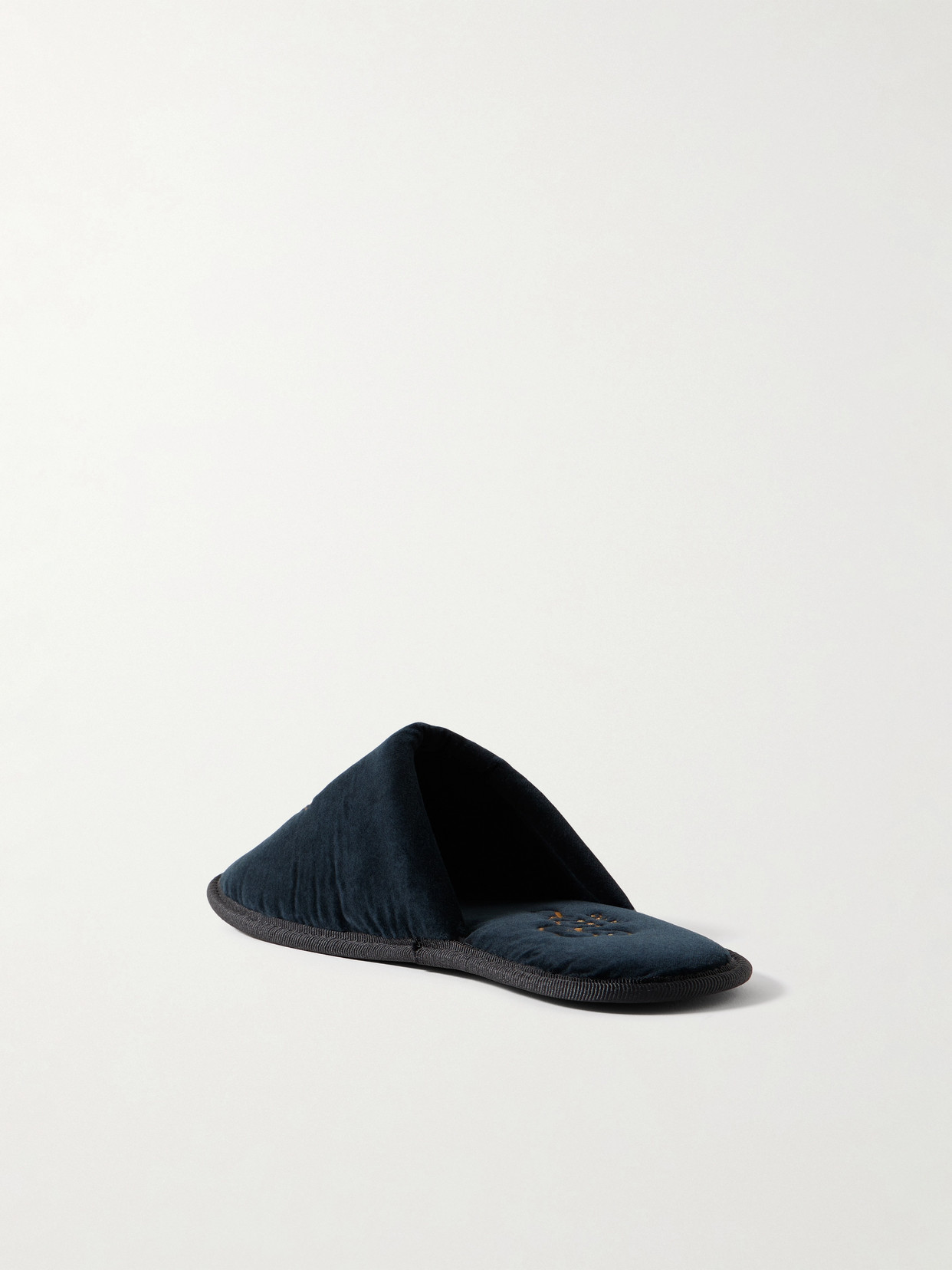 Frame X Ritz Velvet Slippers In Blue