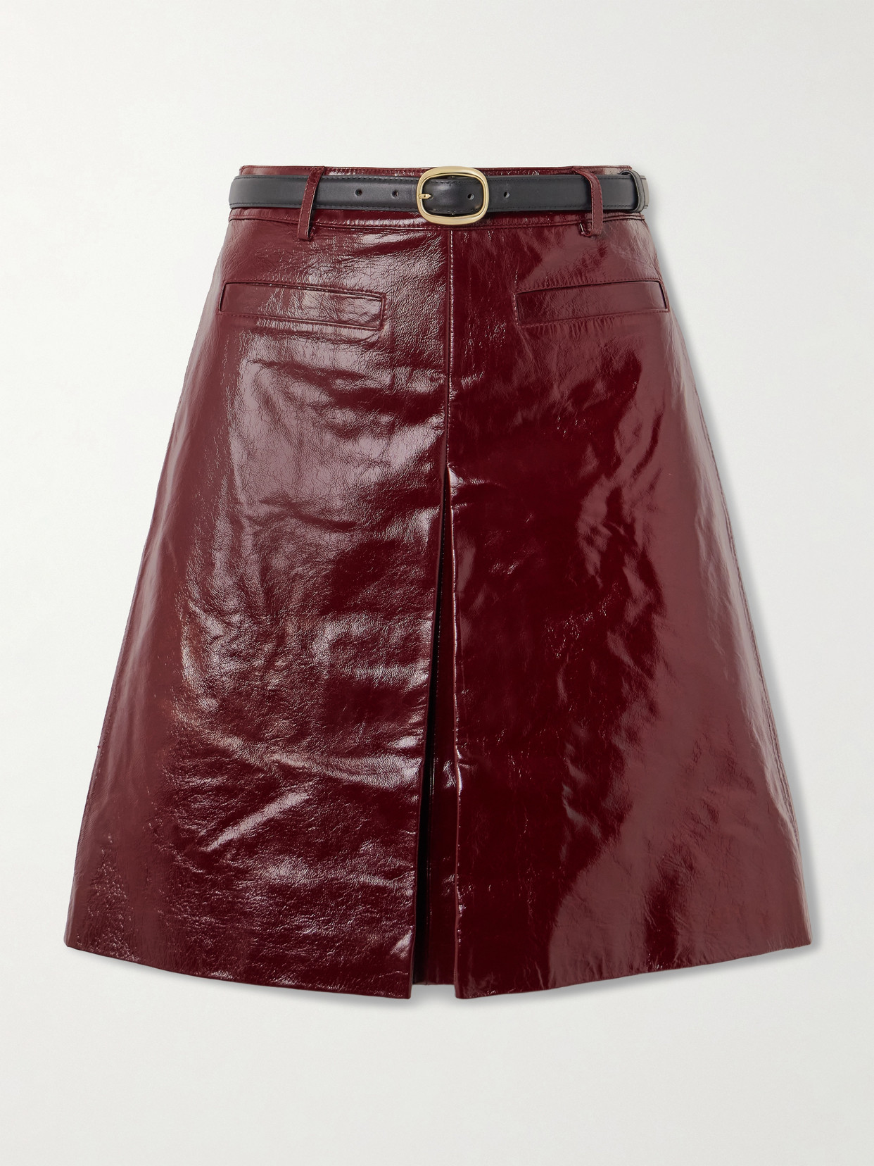 Self-portrait Belted Leather Skirt