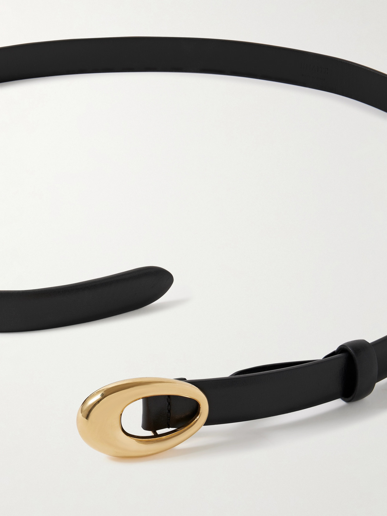 Khaite Olivia Leather Belt In Black