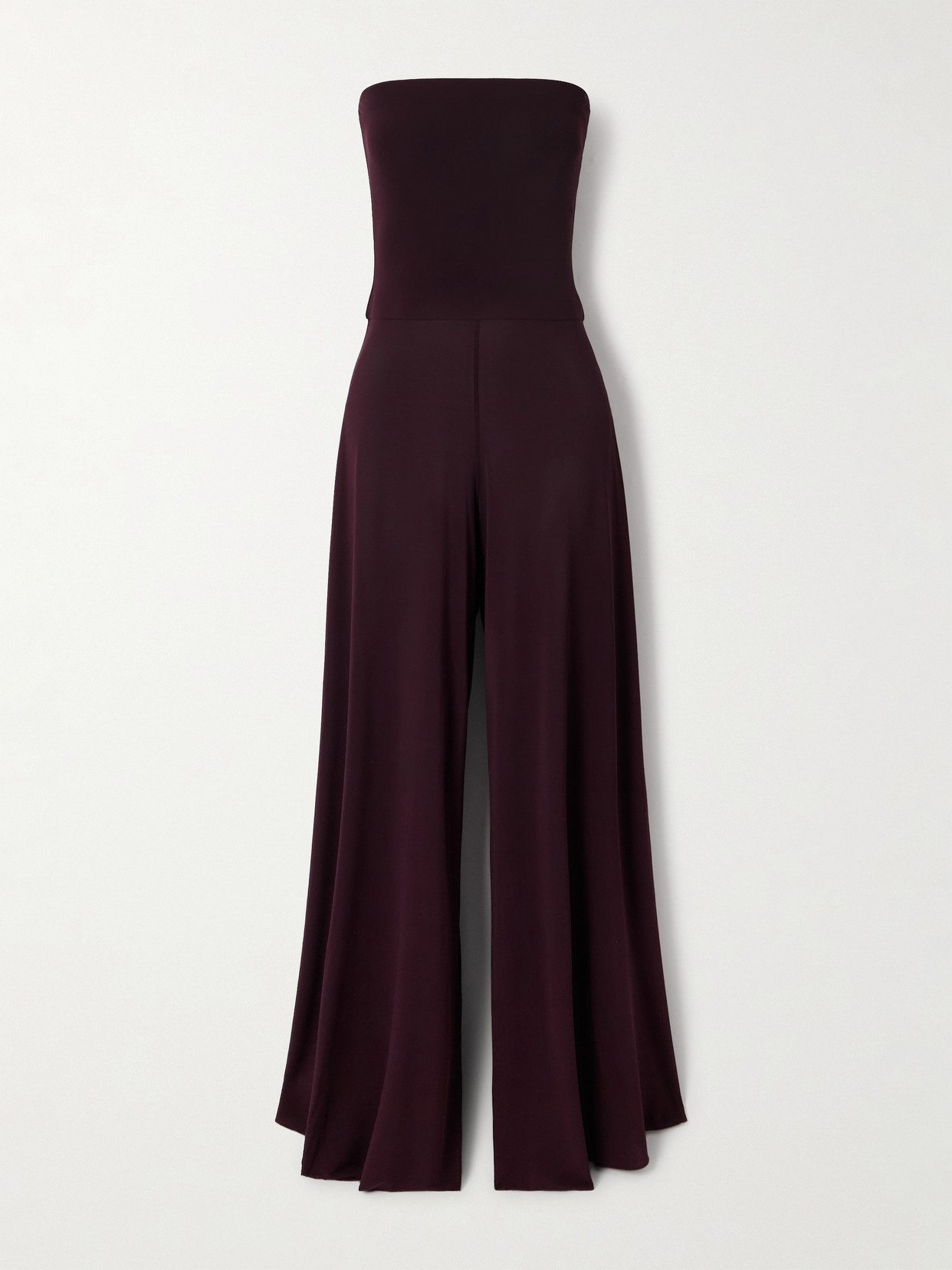 Alaïa Strapless Jersey Jumpsuit In Burgundy