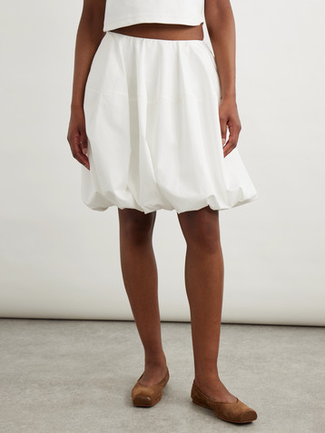 Alaïa Gathered cotton-poplin mini skirt