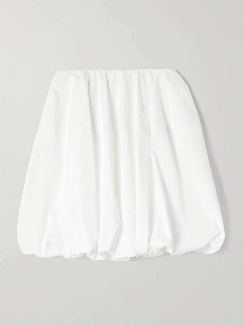 Alaïa Gathered Cotton-poplin Mini Skirt
