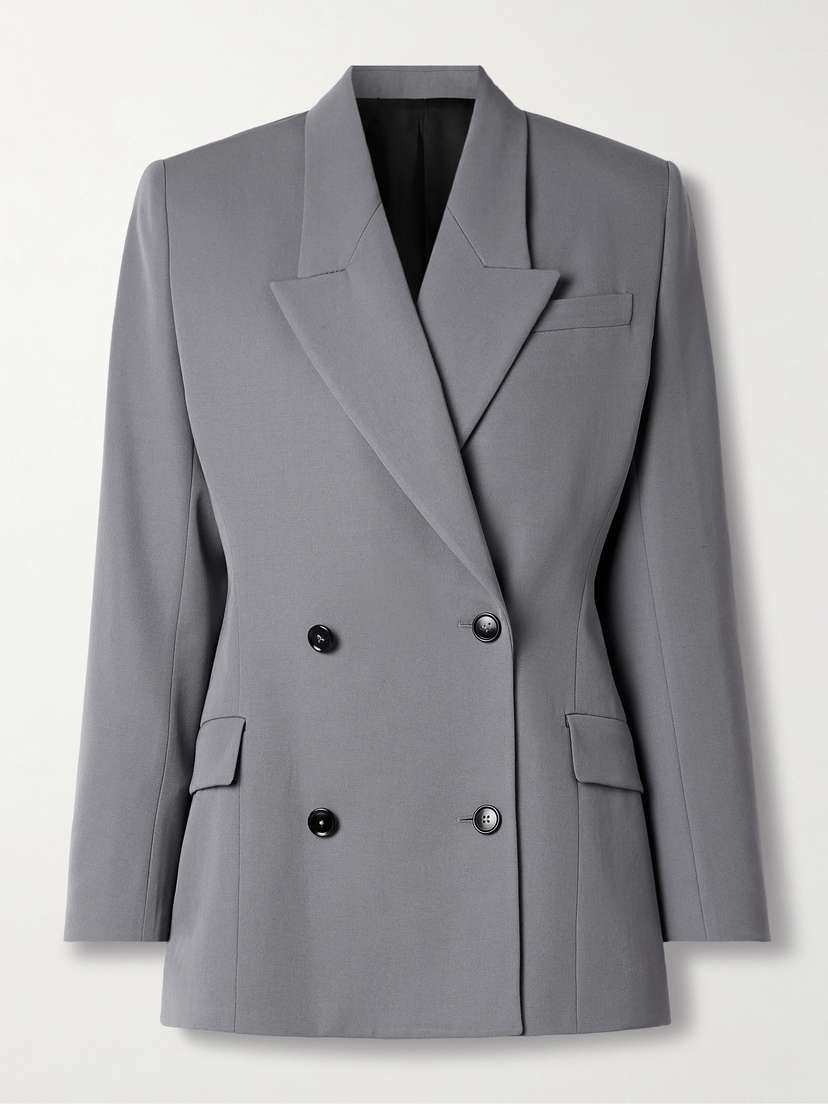 Alaïa — Double-breasted wool-gabardine blazer