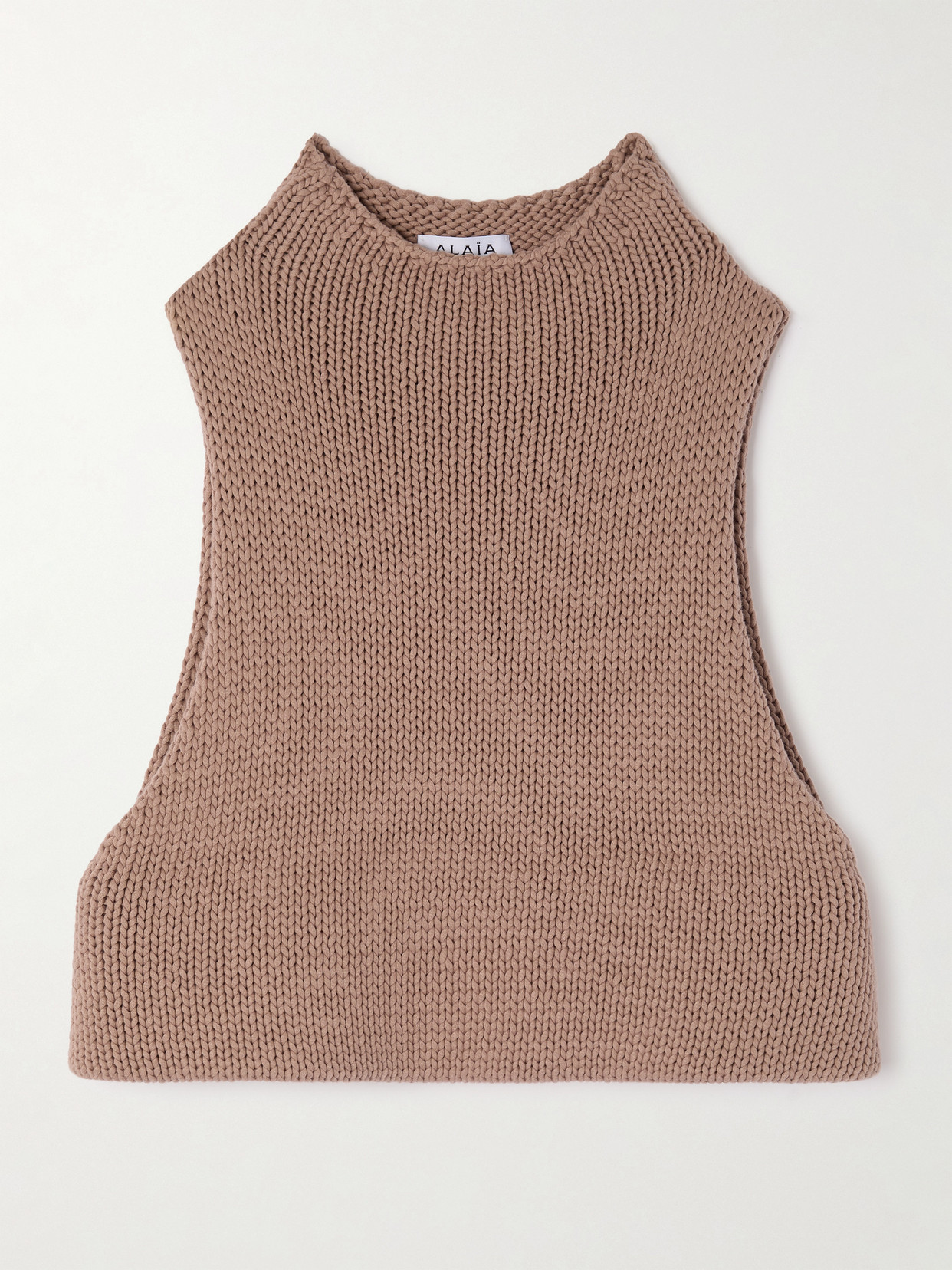 Alaïa Cropped Cotton-blend Turtleneck Tank