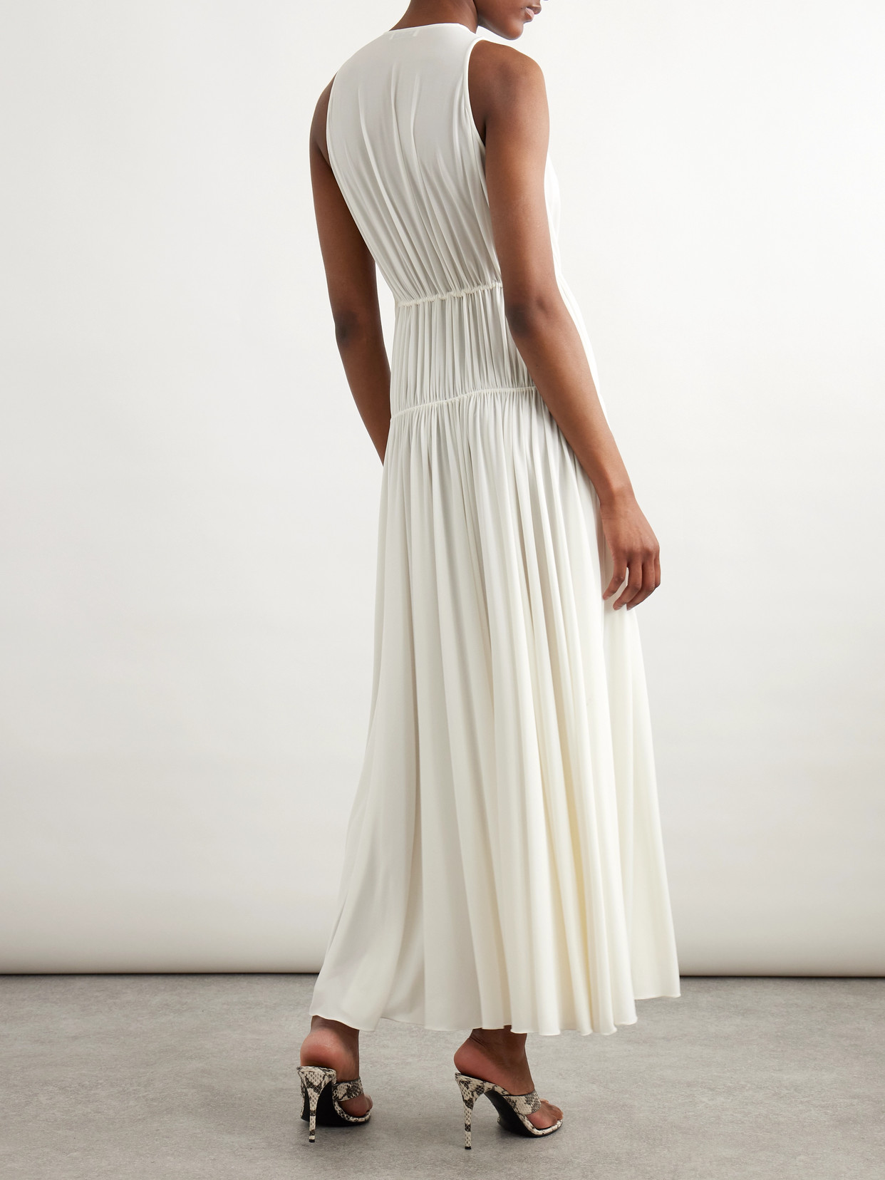 Alaïa Gathered Jersey Maxi Dress