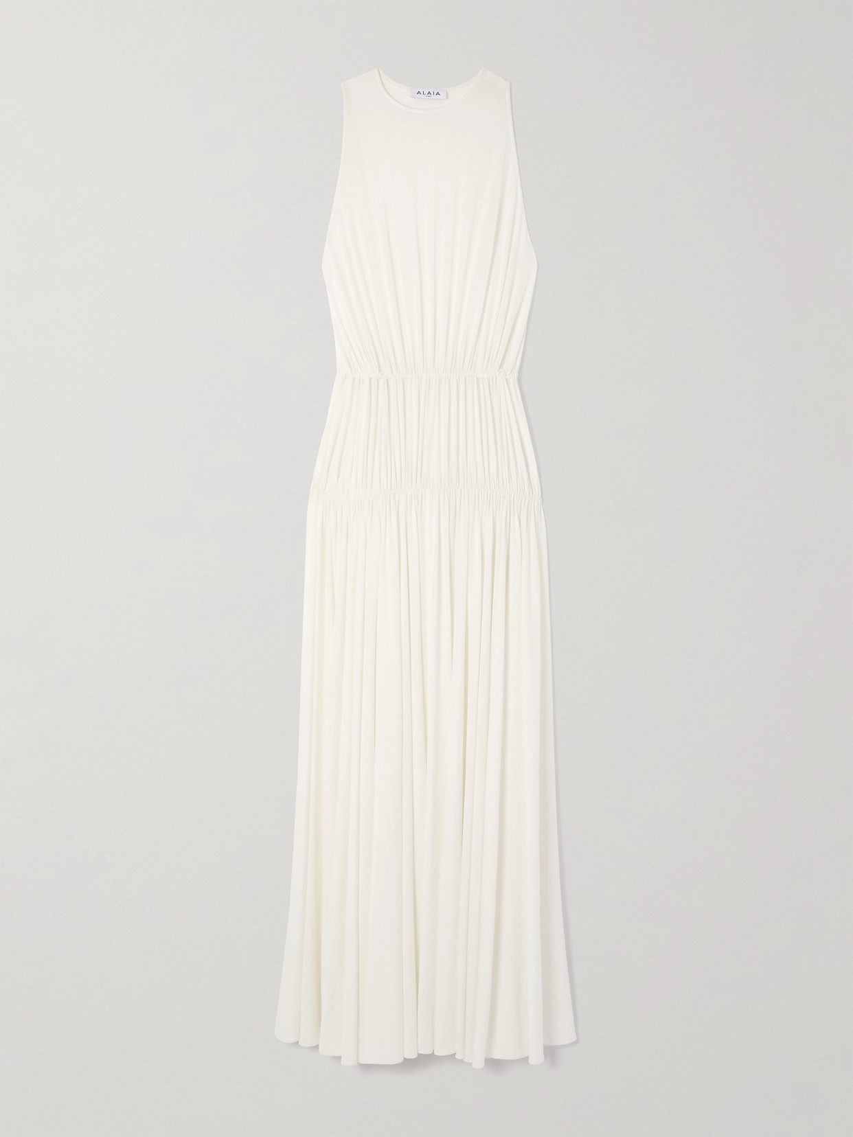 Alaïa Gathered Jersey Maxi Dress