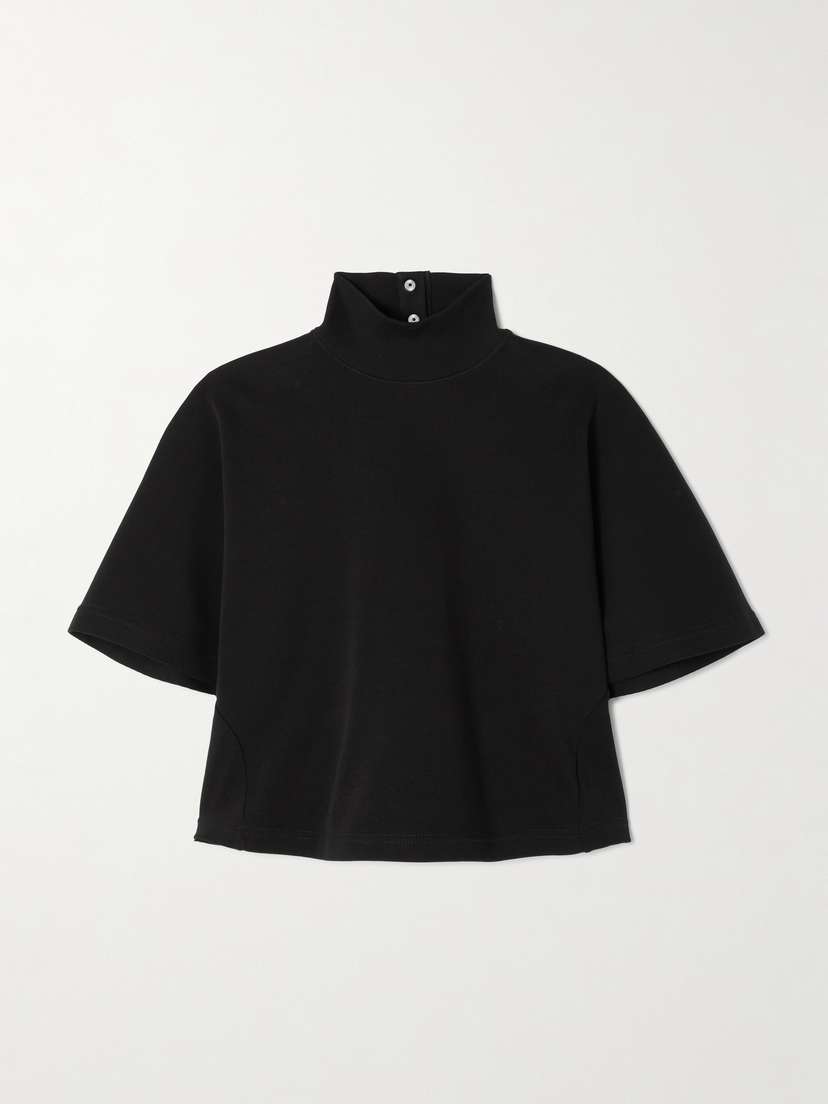 Alaïa Cropped Cotton-jersey Turtleneck T-shirt