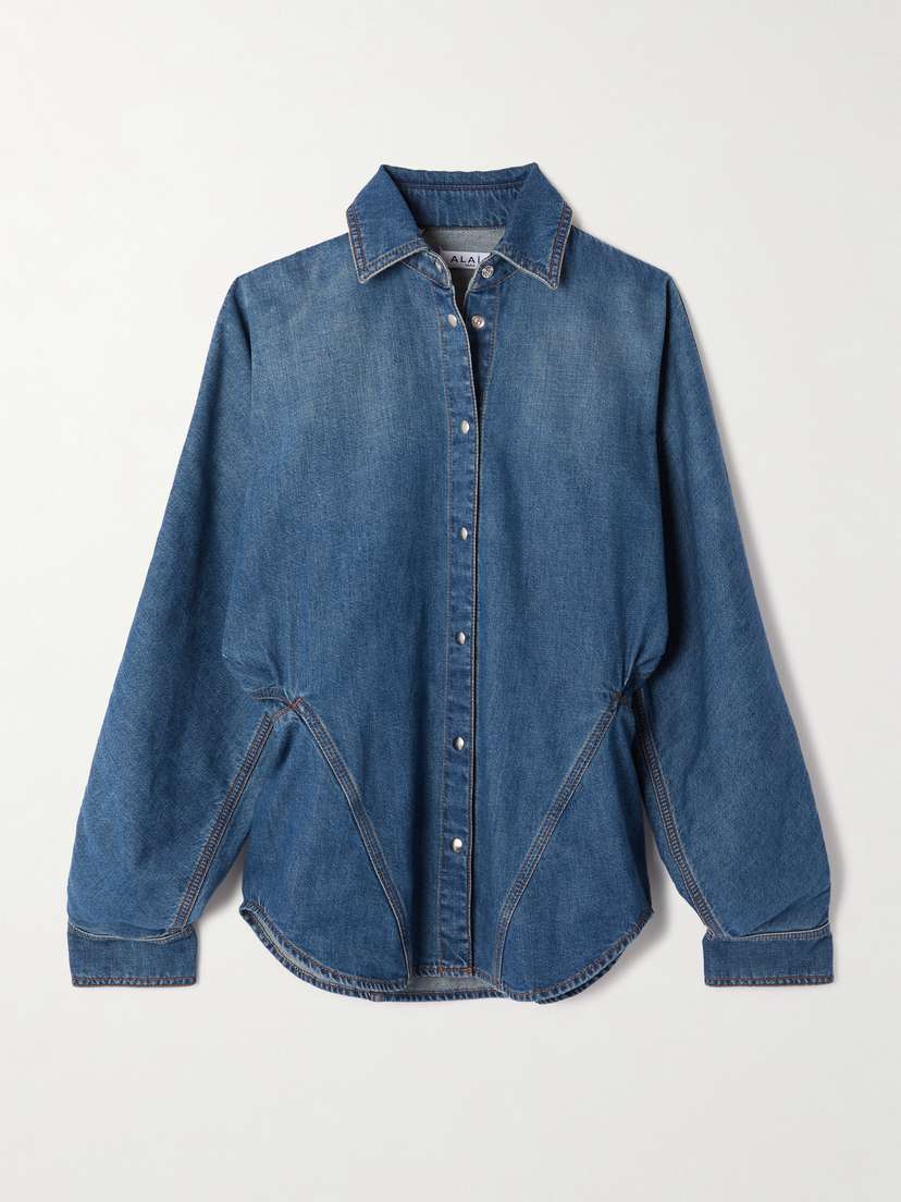 Alaïa Gathered Denim Shirt