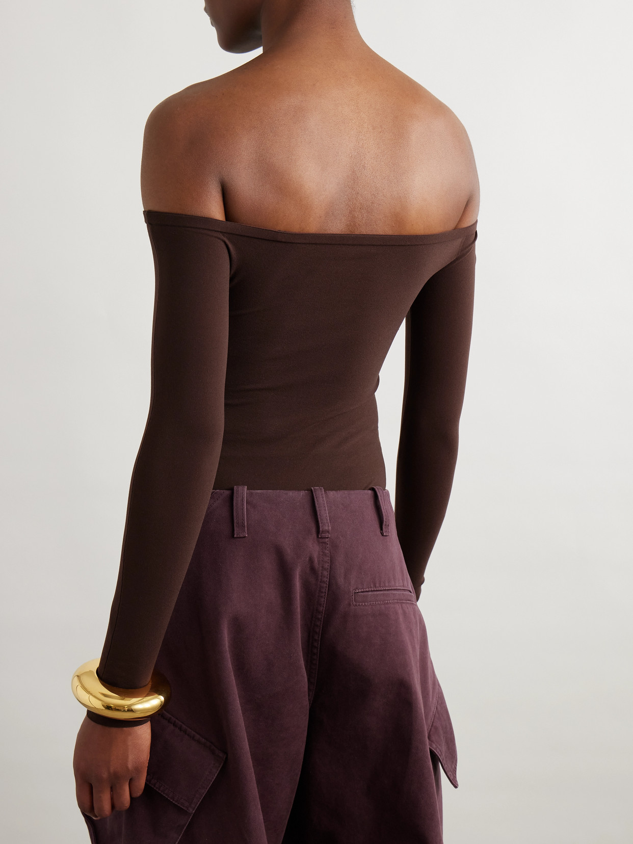 Alaïa Off-the-shoulder Stretch-jersey Bodysuit