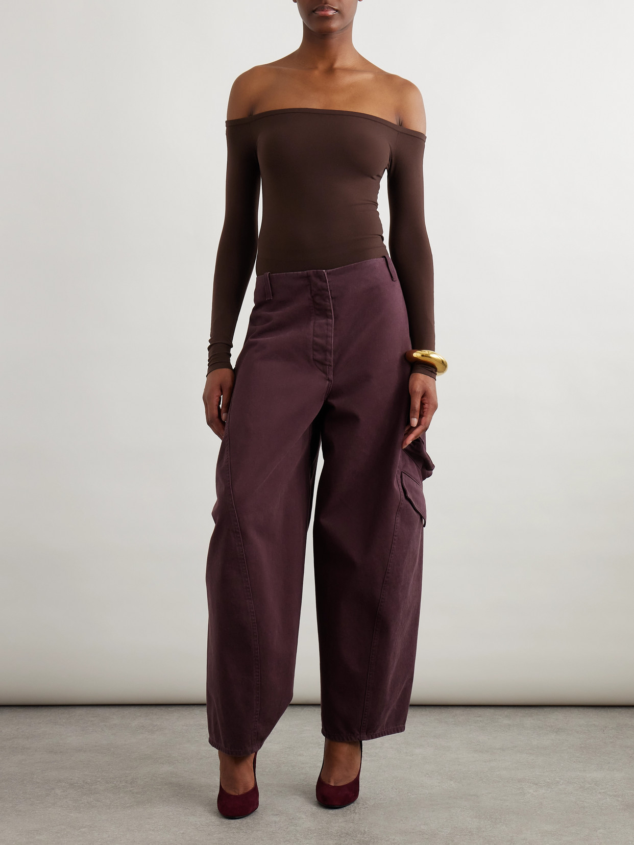 Alaïa Off-the-shoulder Stretch-jersey Bodysuit