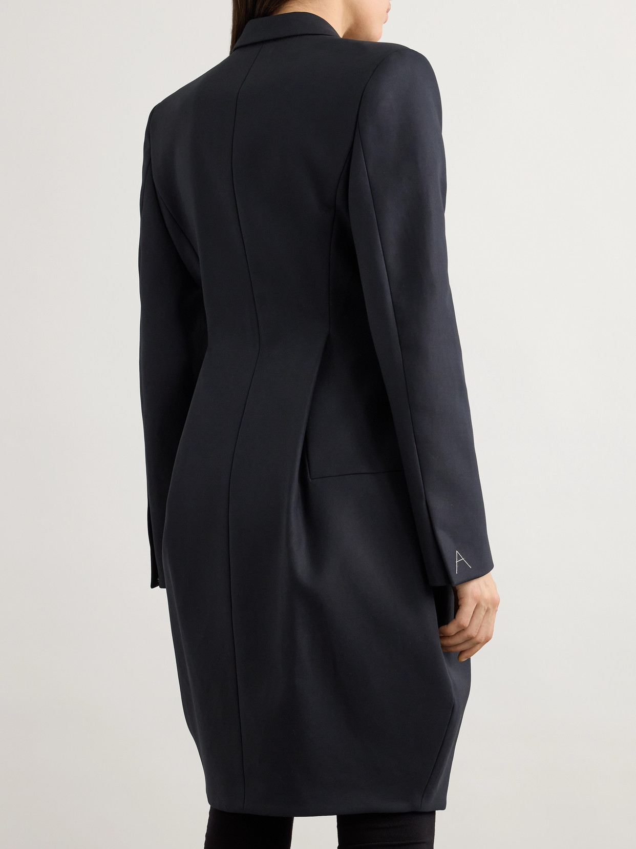 Alaïa Double-breasted Cotton Blazer In Blue