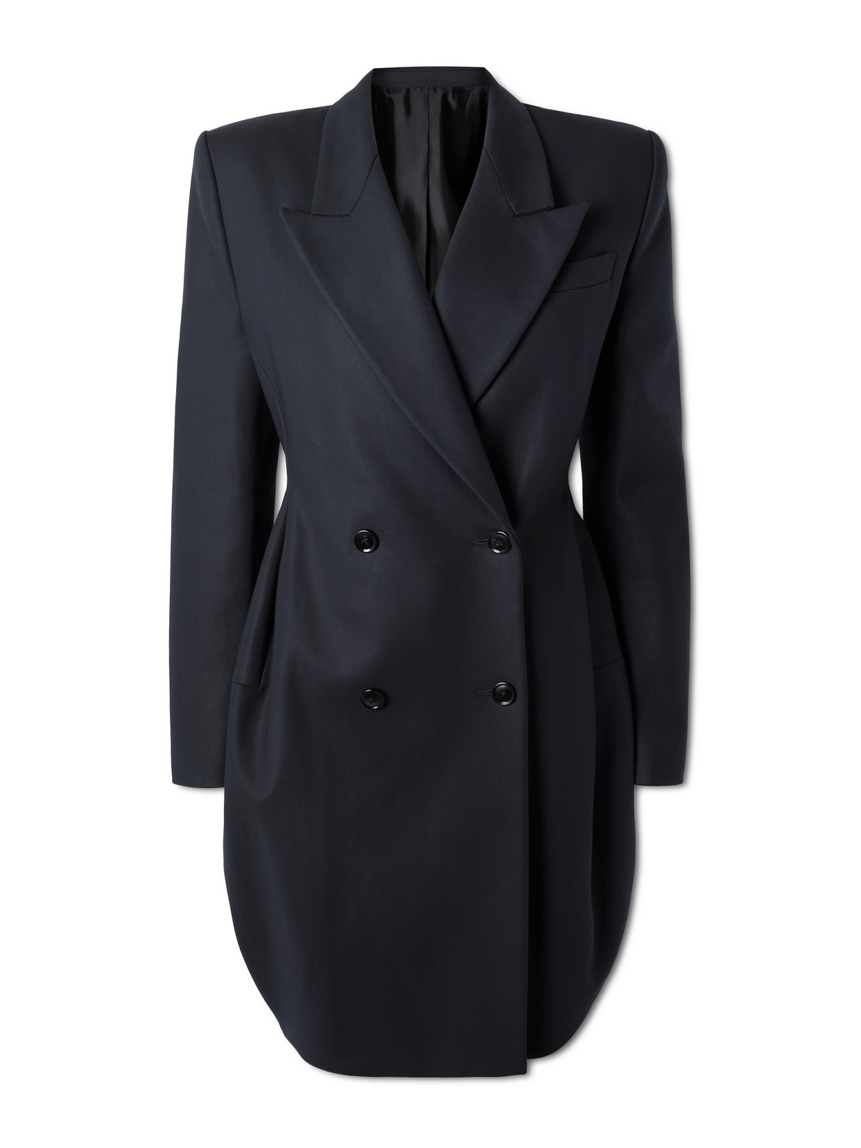 Alaïa Double-breasted Cotton Blazer In Blue