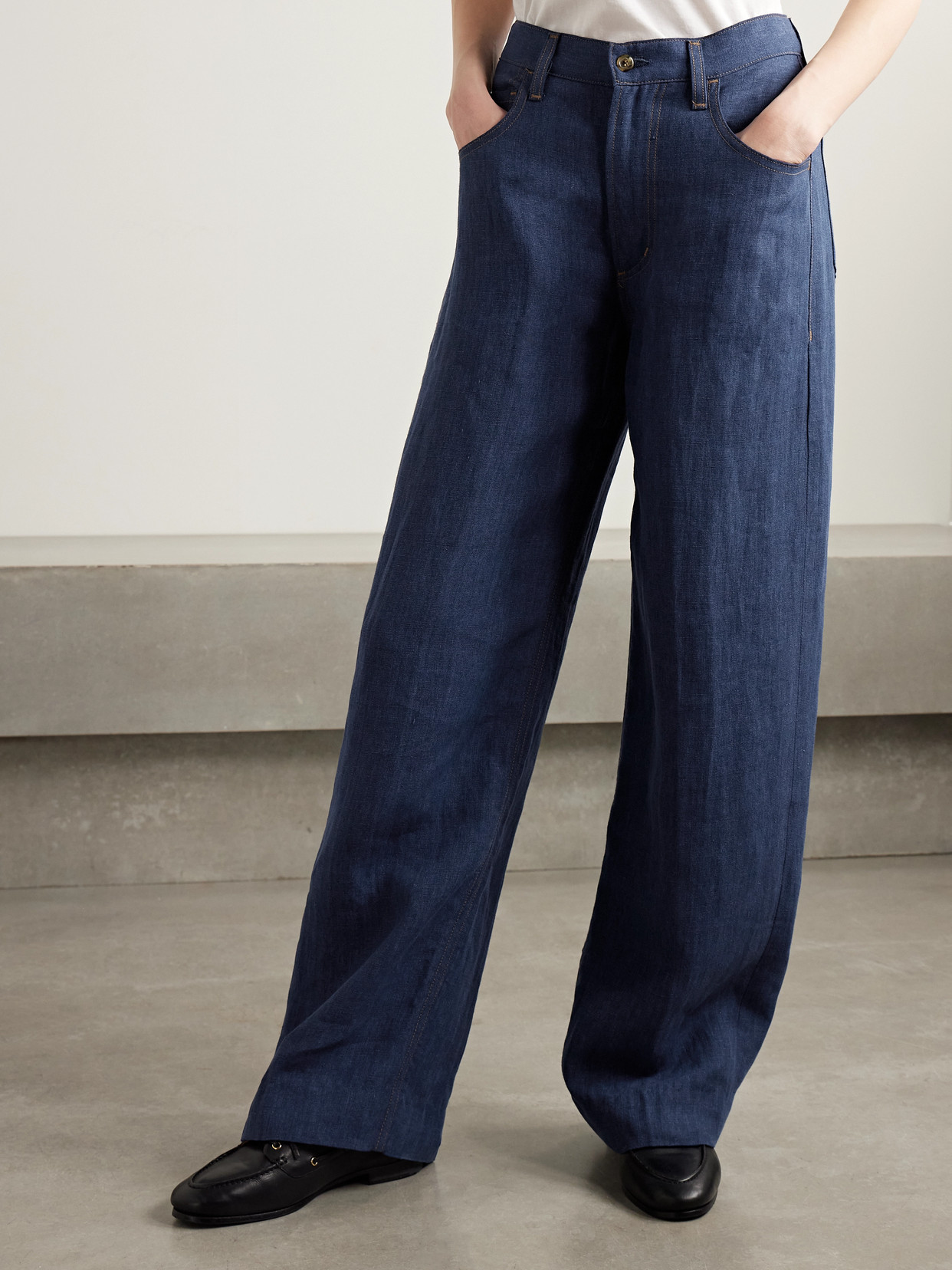 Citizens Of Humanity + Argent Ayla Baggy Linen Wide-leg Pants