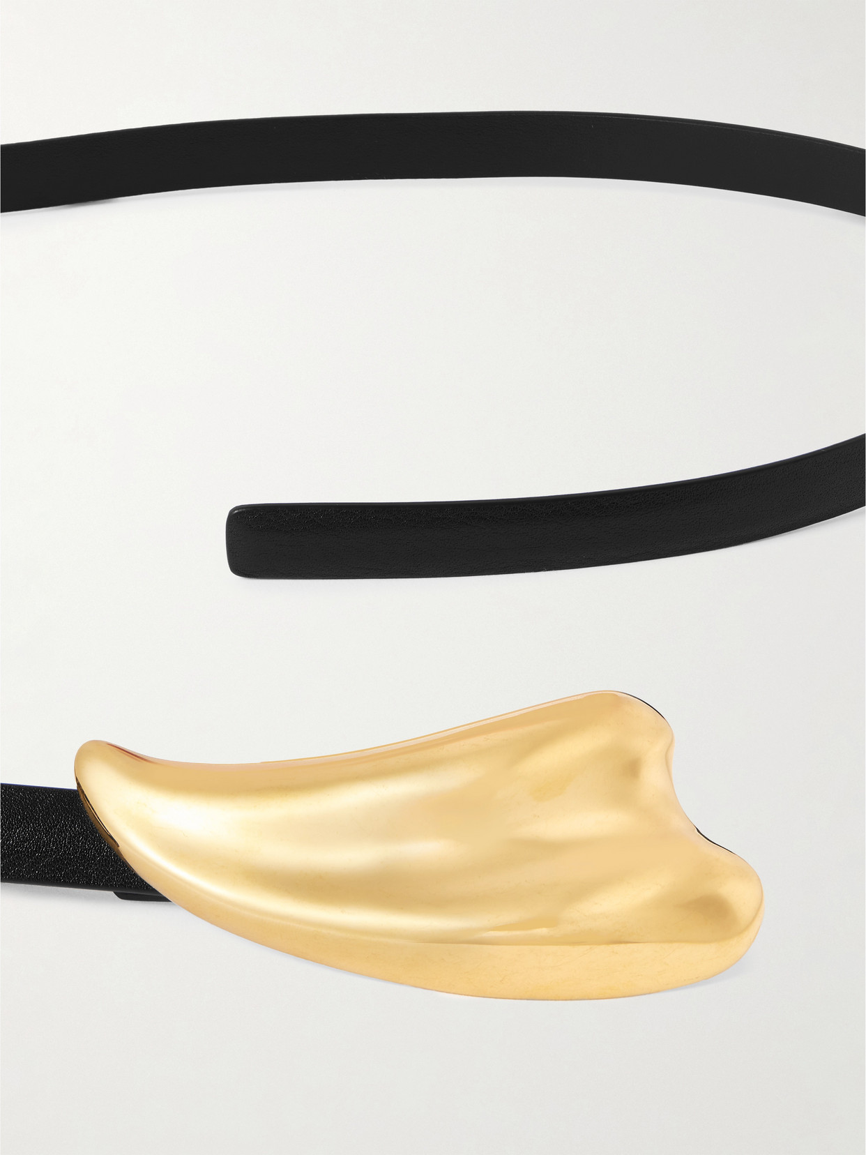 Tom Ford Liza Textured-leather Belt In Gold