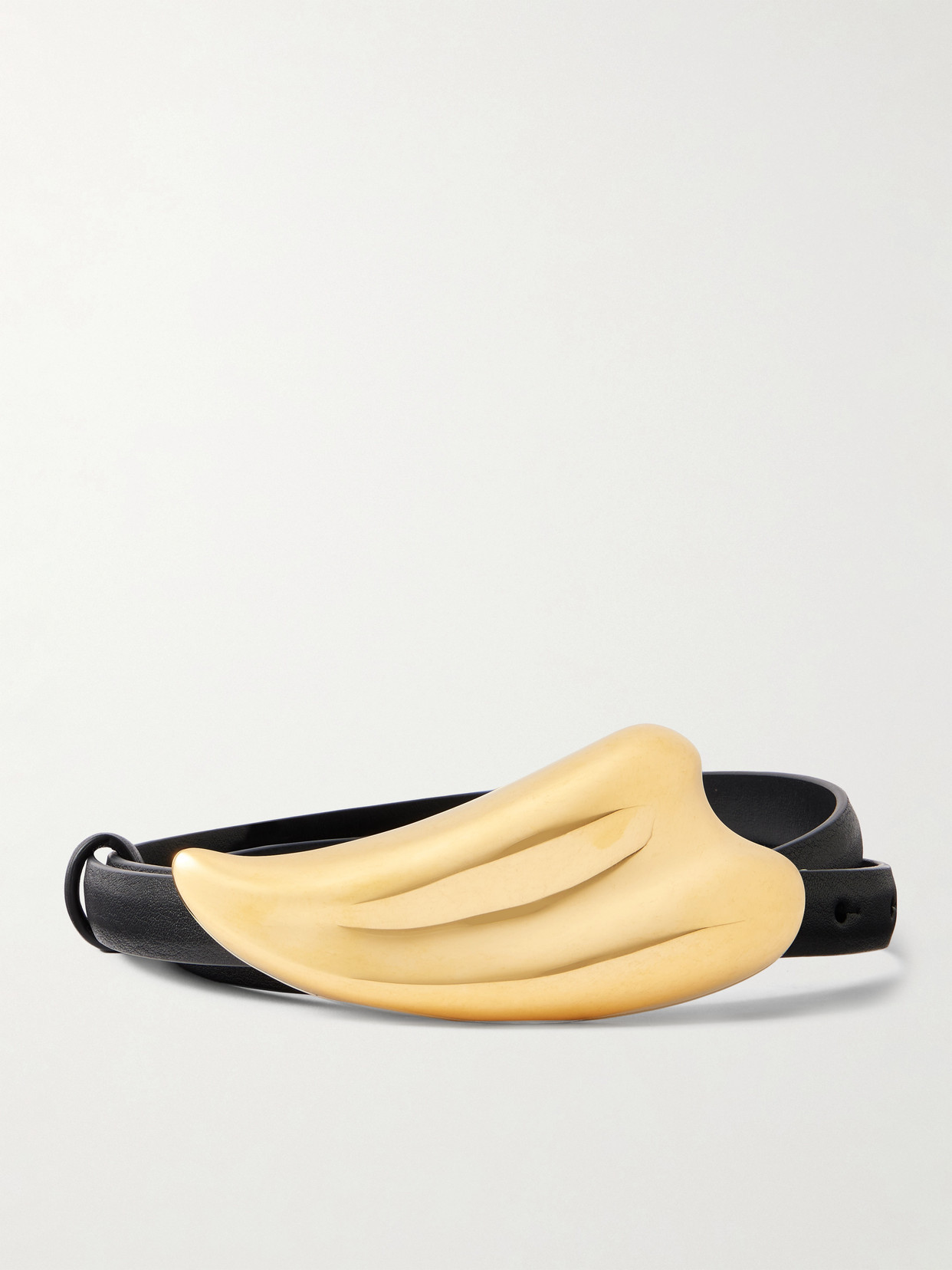 Tom Ford Liza Textured-leather Belt In Gold