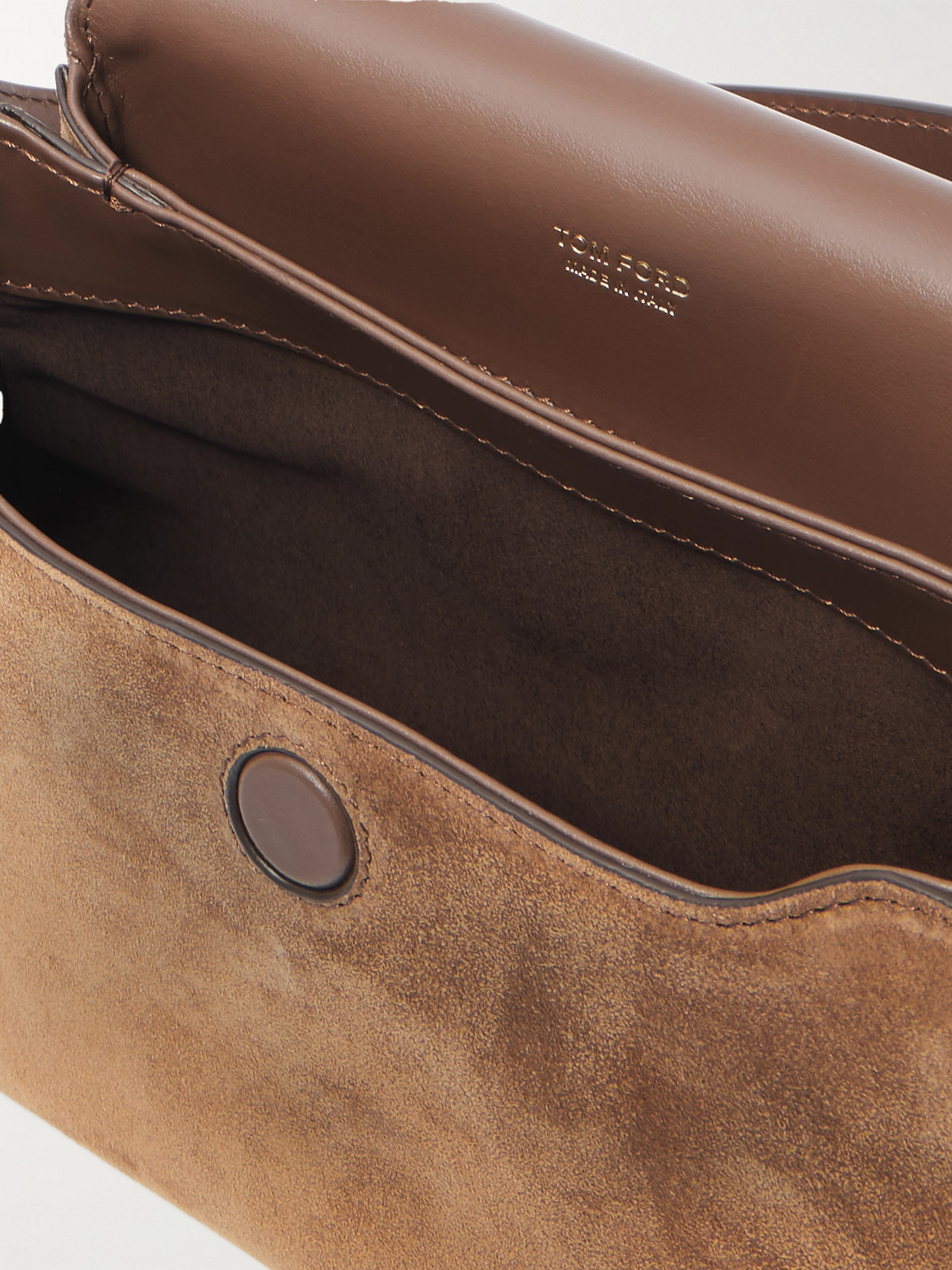 Tom Ford Tara Small Leather-trimmed Suede Shoulder Bag