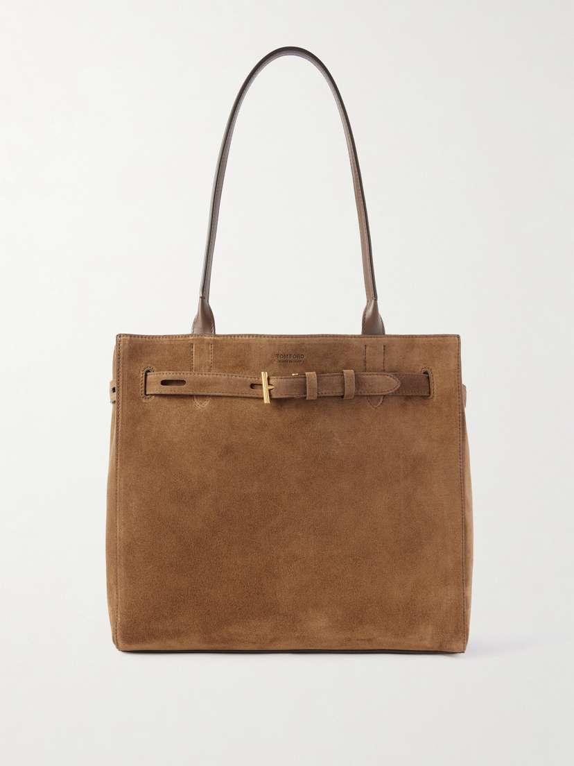 Tom Ford Leather-trimmed Suede Tote