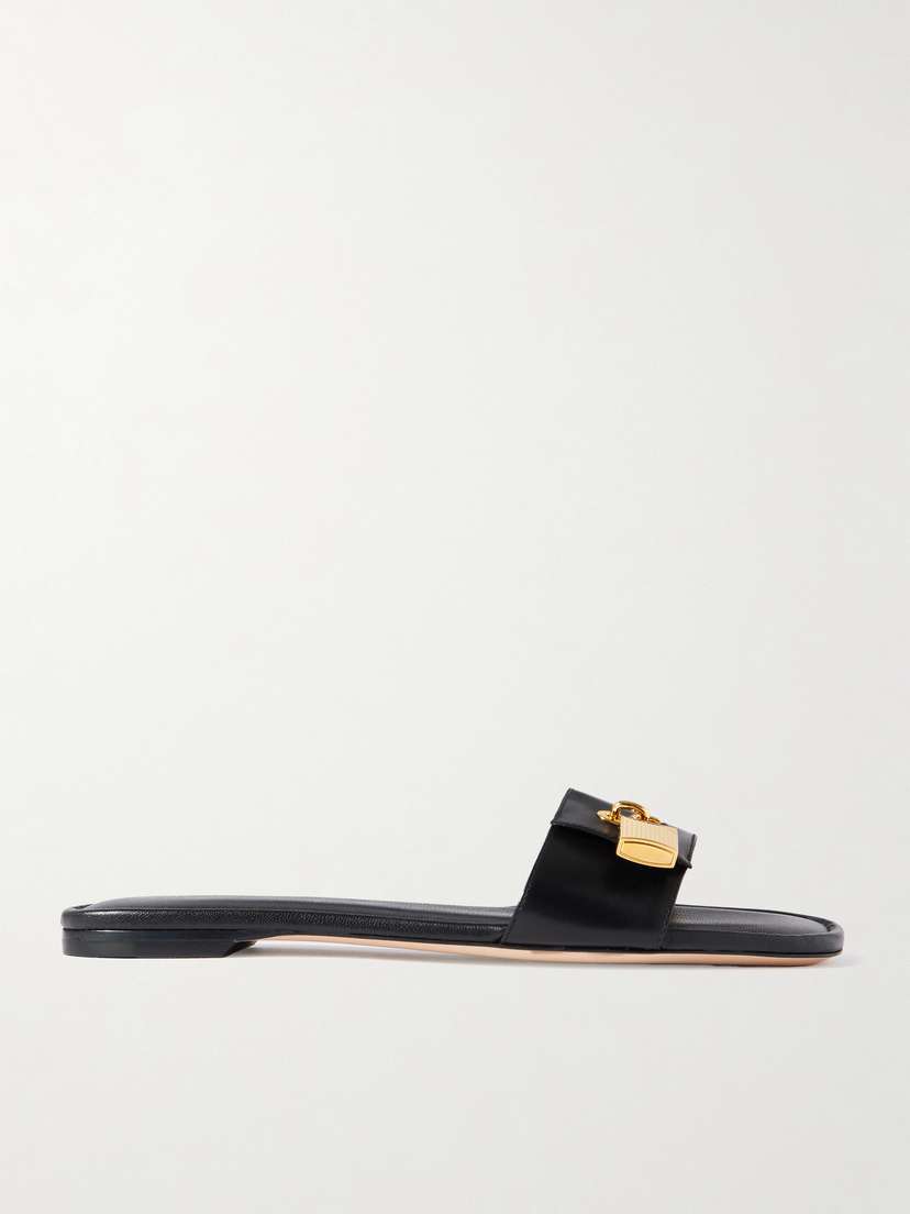Tom Ford Padlock Embellished Leather Slides